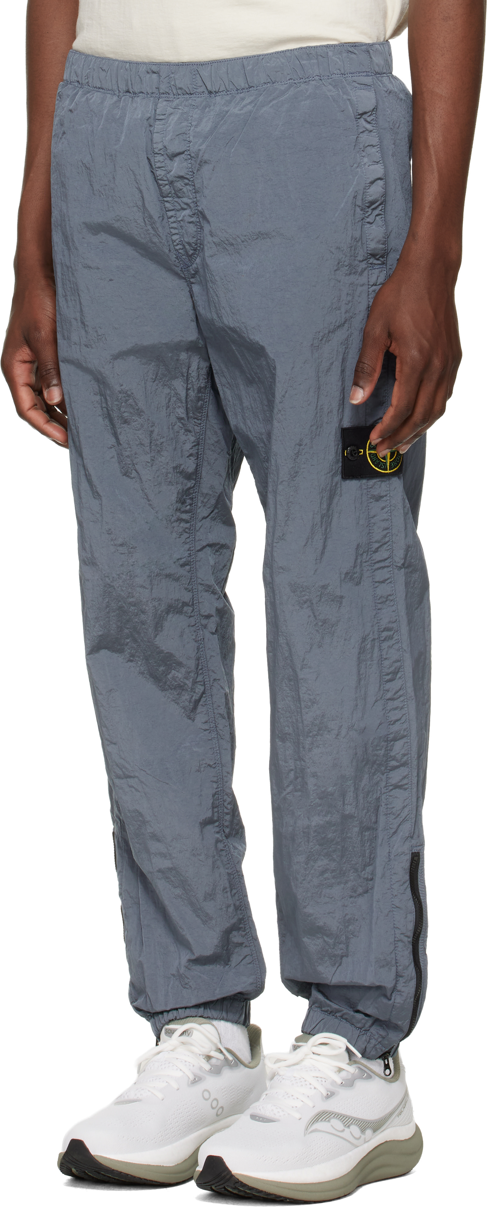 Stone Island: Blue 3100035 Nylon Metal ECONYL Trousers | SSENSE Canada