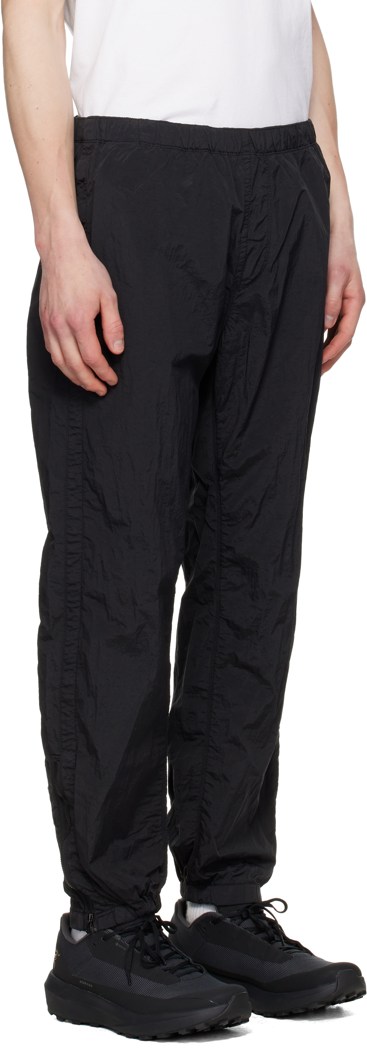 Stone Island: ブラック 3100035 Nylon Metal ECONYL トラウザーズ