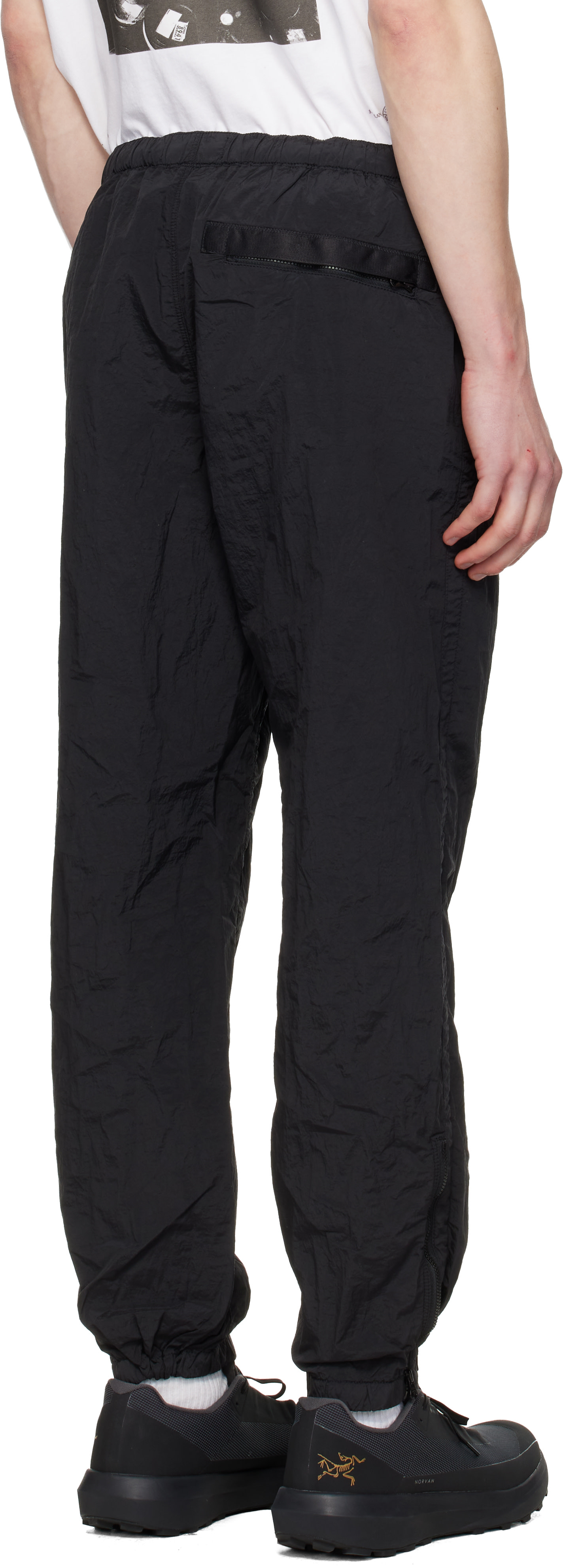 Stone Island: Black 3100035 Nylon Metal ECONYL Trousers | SSENSE