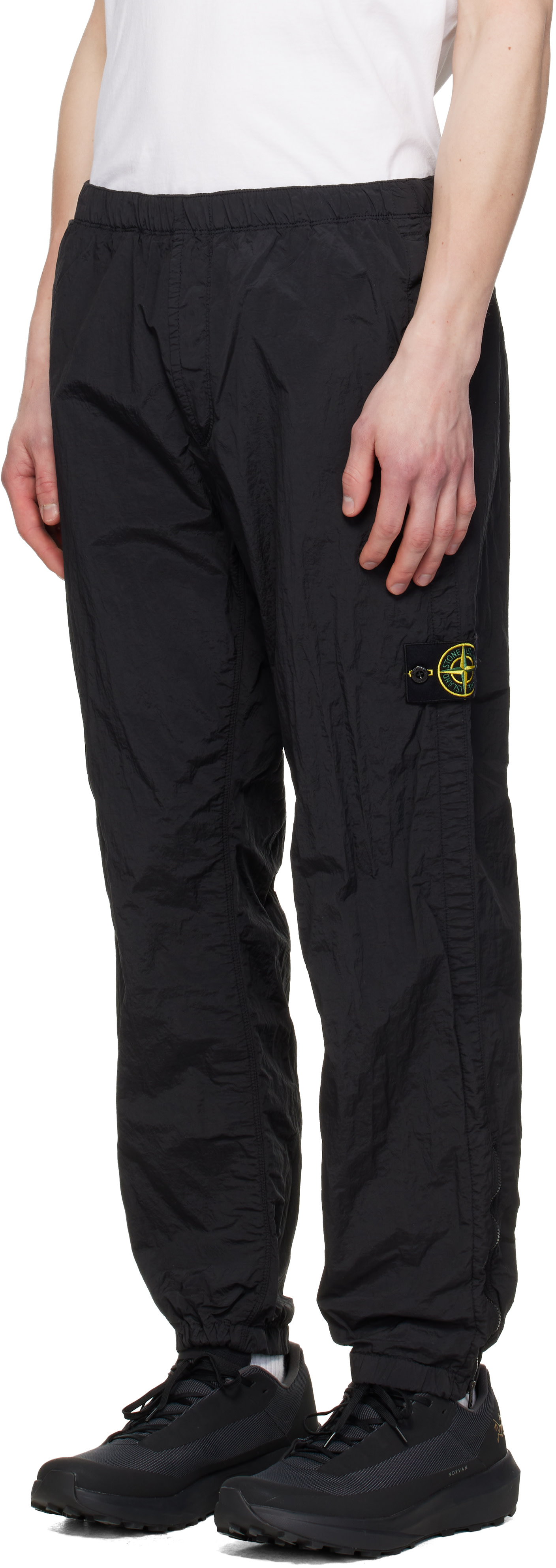 Stone Island: Black 3100035 Nylon Metal ECONYL Trousers | SSENSE