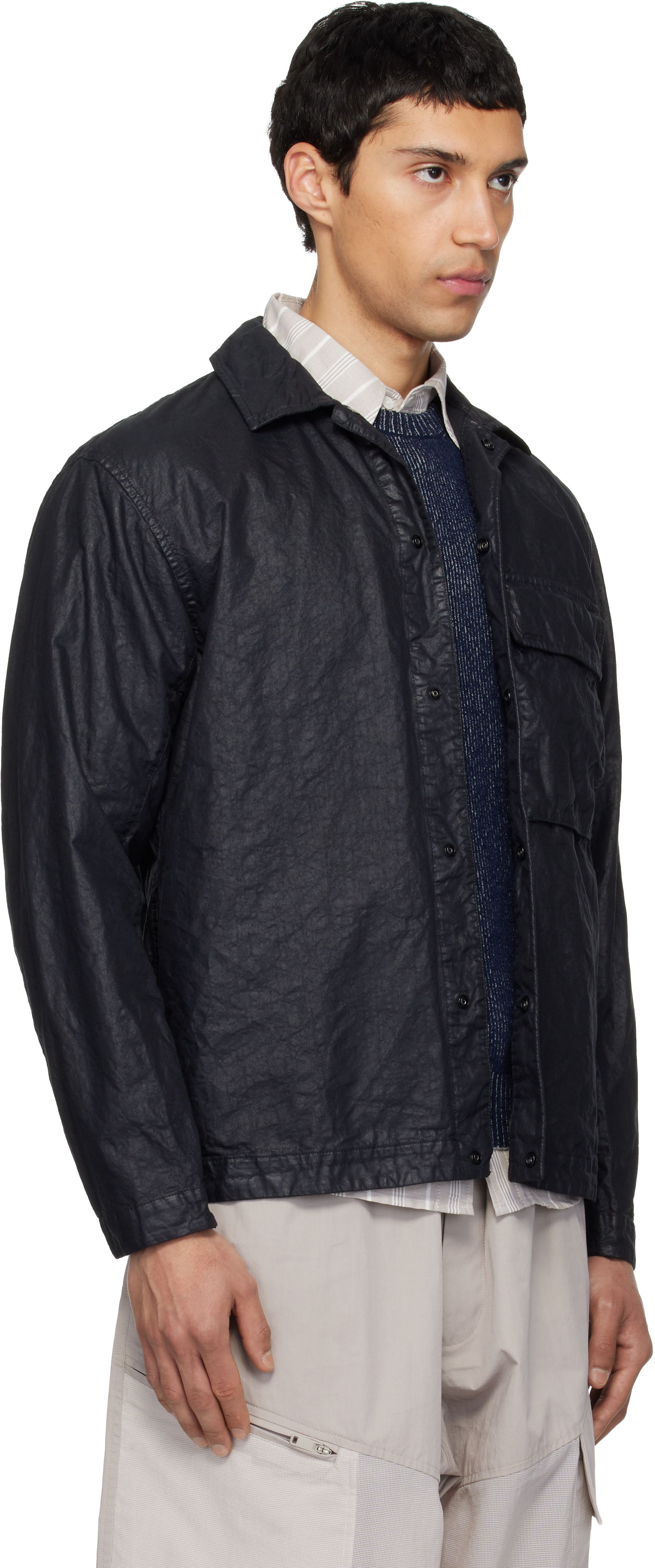Stone Island: ブラック 1200003 Organic-Look Nylon Panama-TC