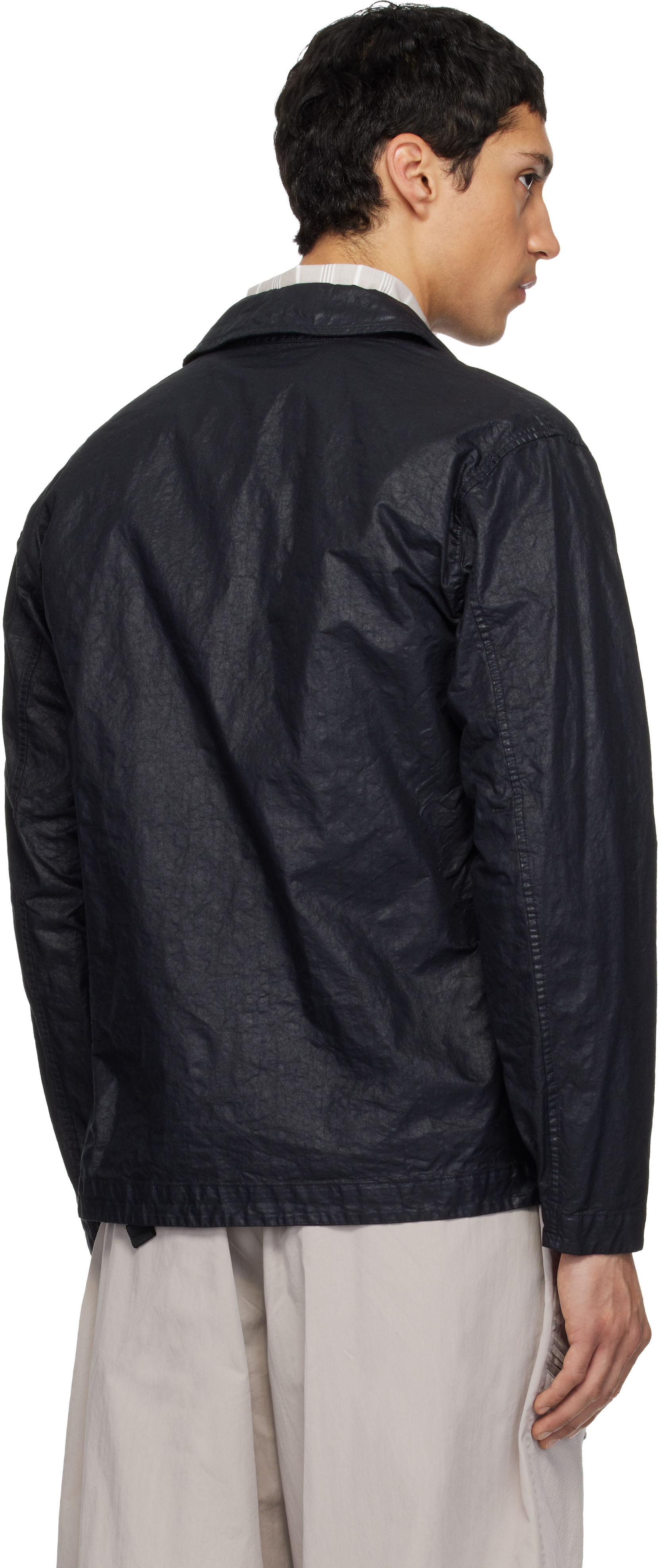 Stone Island: ブラック 1200003 Organic-Look Nylon Panama-TC
