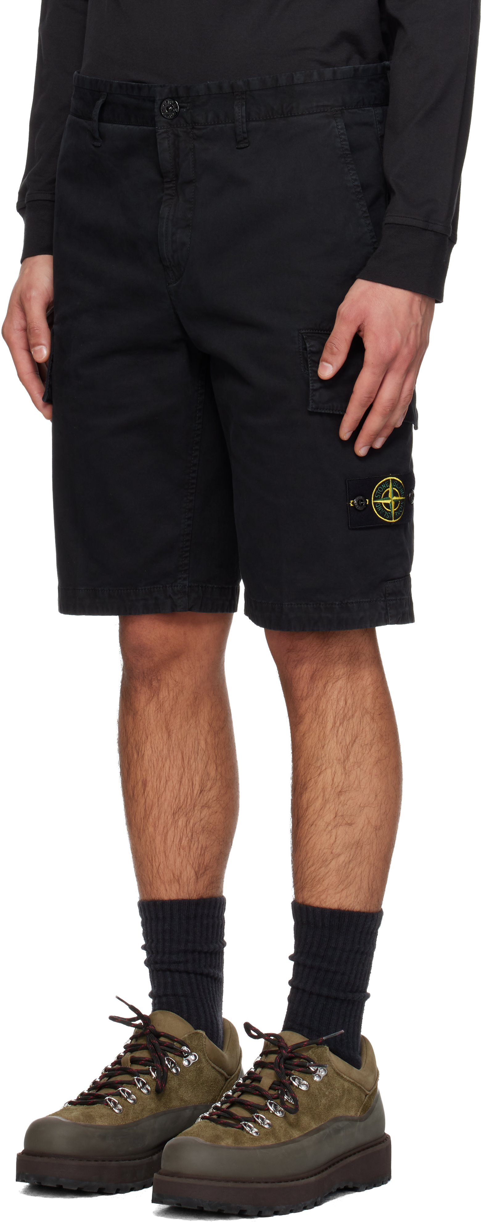 Stone Island - 블랙 L100018 카고 쇼츠