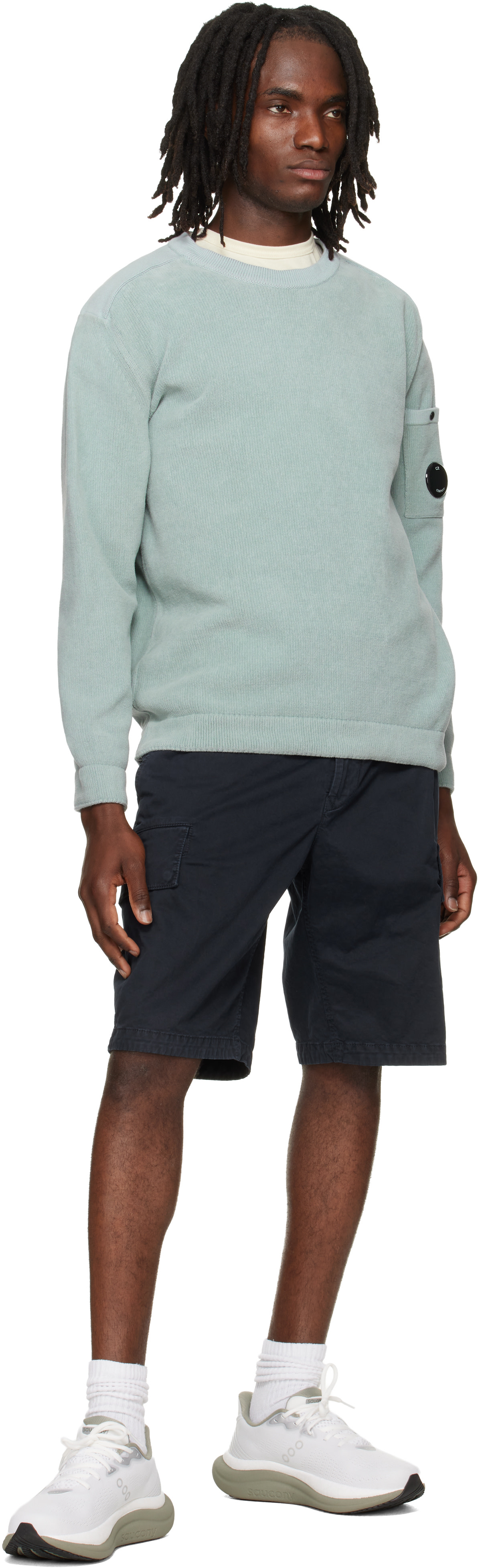 Stone Island: ネイビー L100018 カーゴショートパンツ | SSENSE 日本