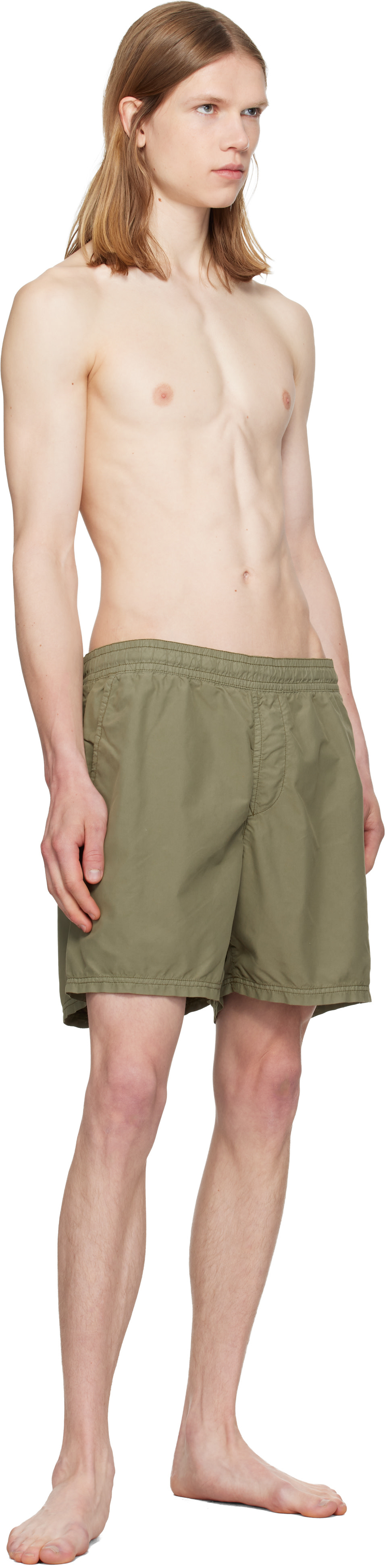 Stone Island: カーキ B100B09 Brushed Nylon スイムショーツ | SSENSE
