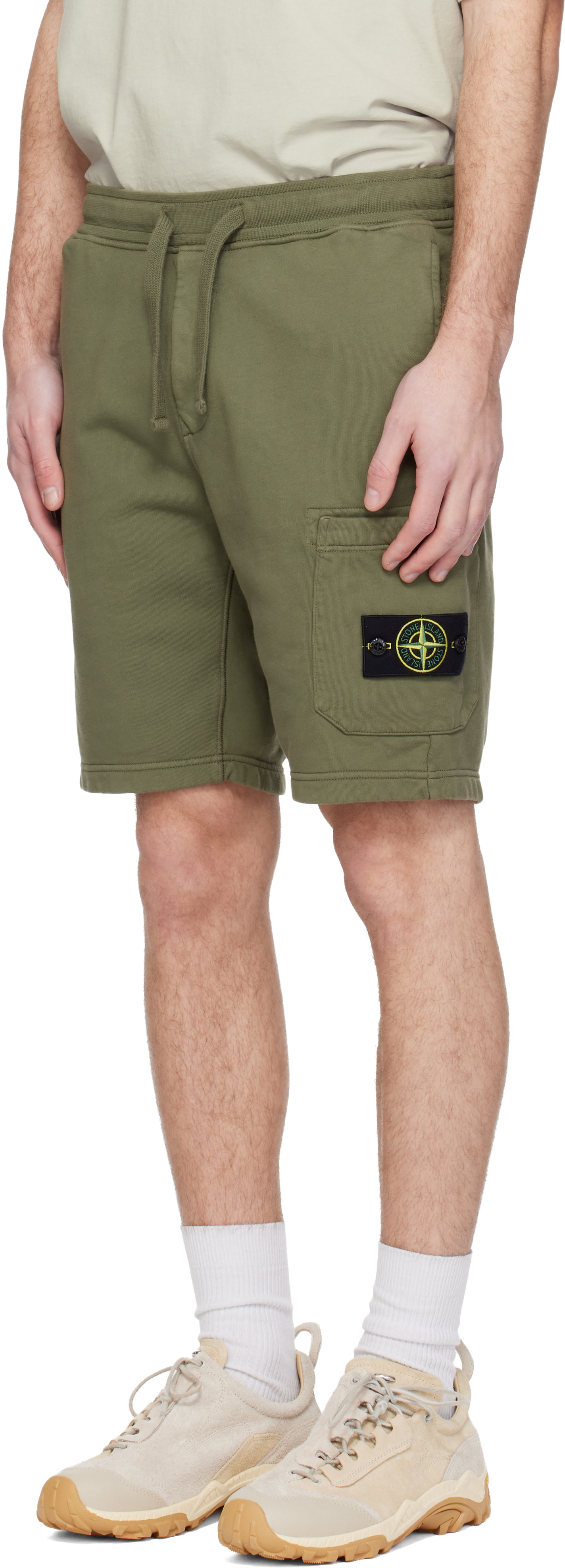 Stone Island: カーキ 6200011 Organic Cotton Fleece ショートパンツ