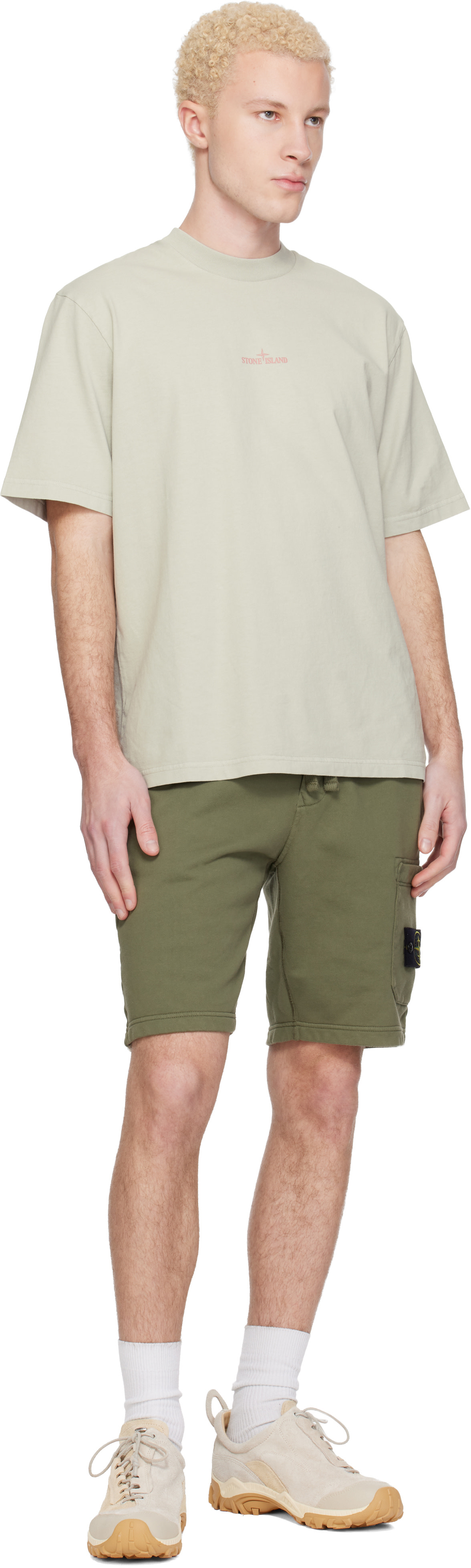 Stone Island: カーキ 6200011 Organic Cotton Fleece ショートパンツ