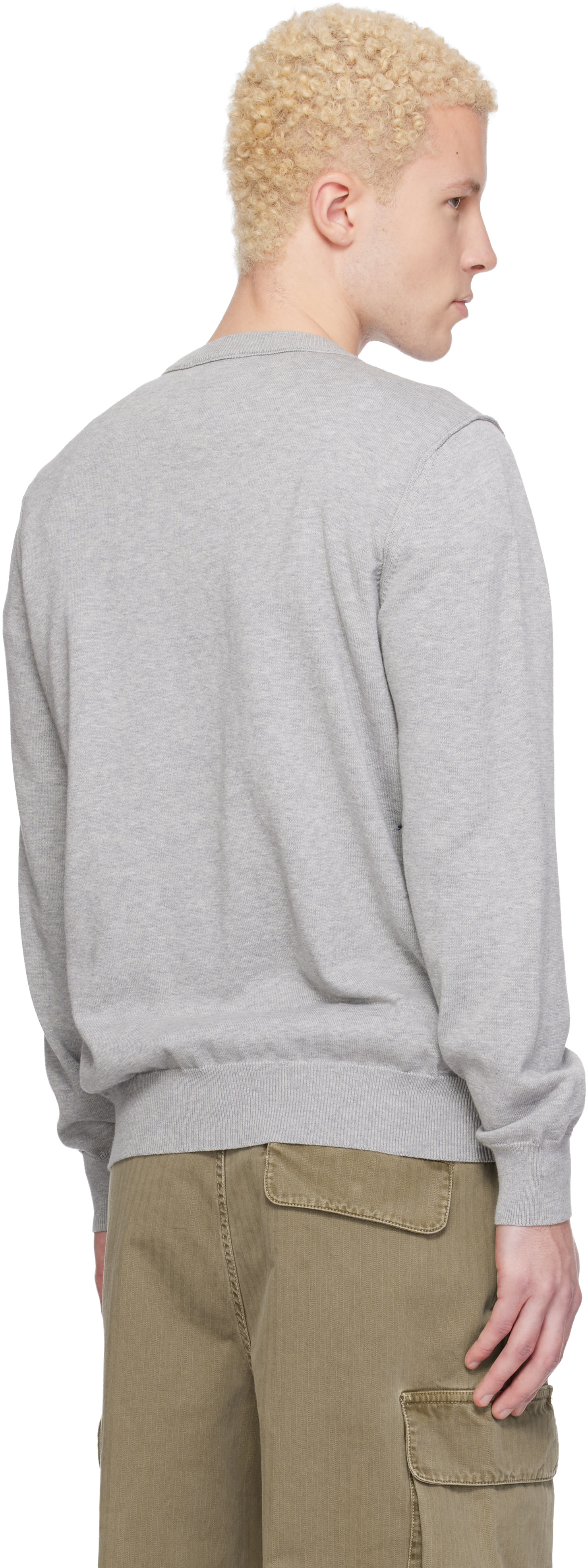 Stone Island - Pull 5100053 gris en coton bio doux