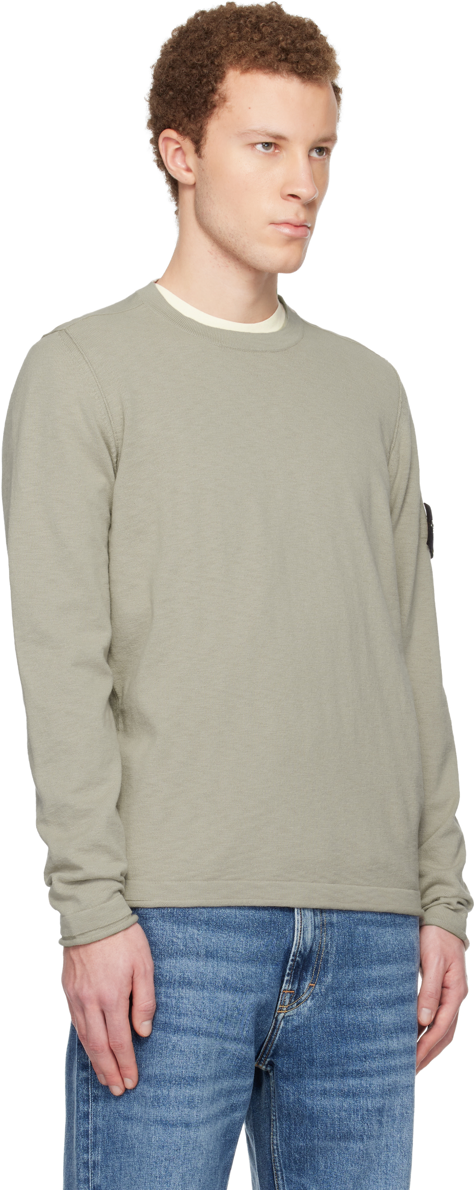 Stone Island - Pull 5100052 beige en coton bio
