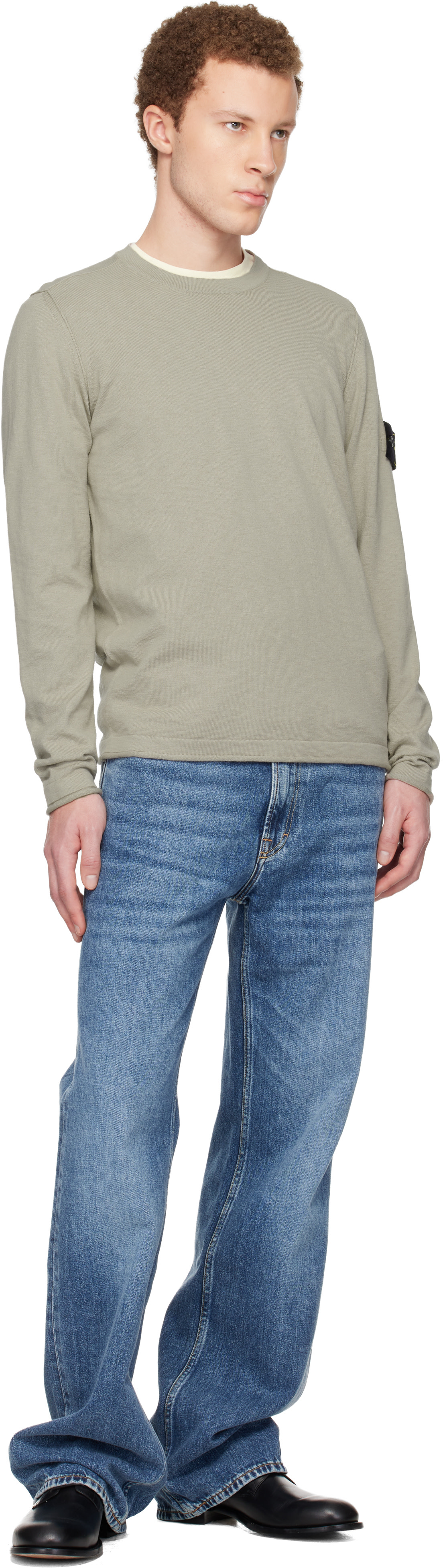 Stone Island - Pull 5100052 beige en coton bio