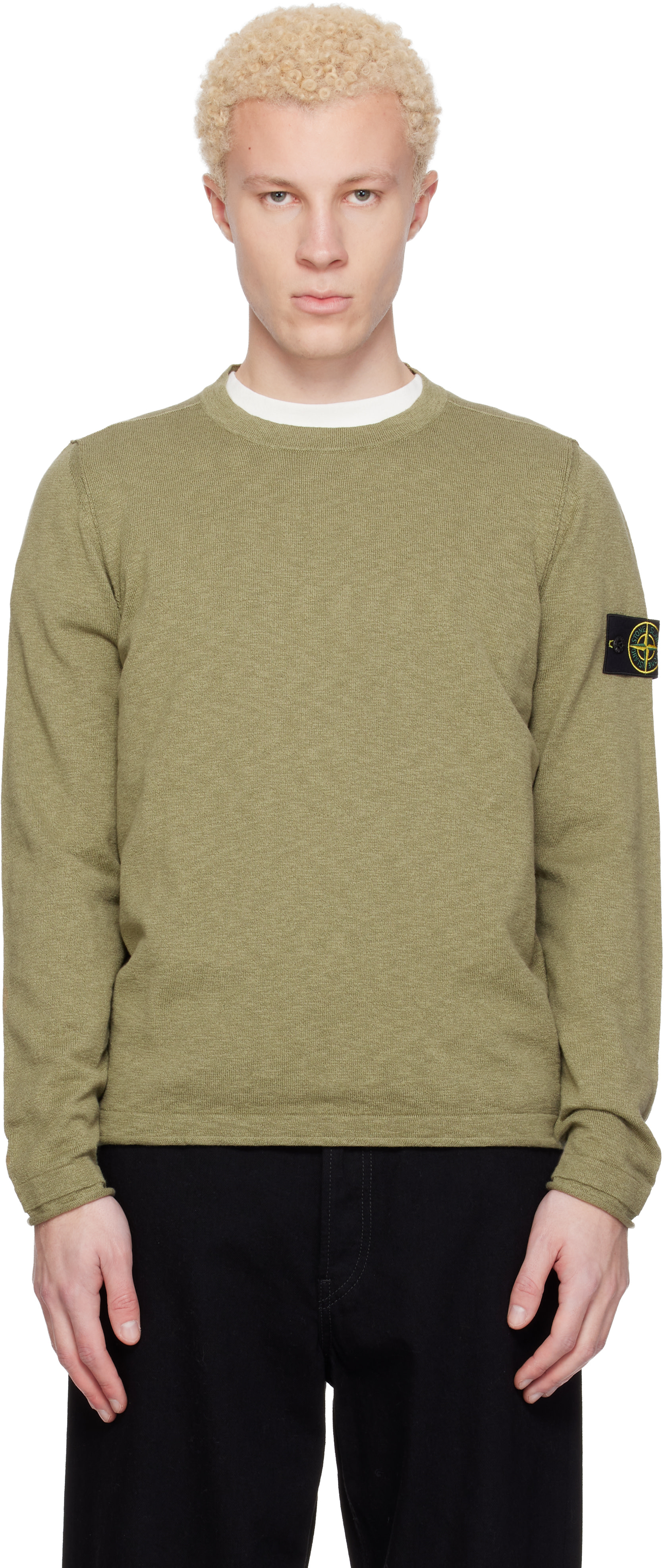 Stone Island: カーキ 5100052 Organic Cotton Nylon セーター
