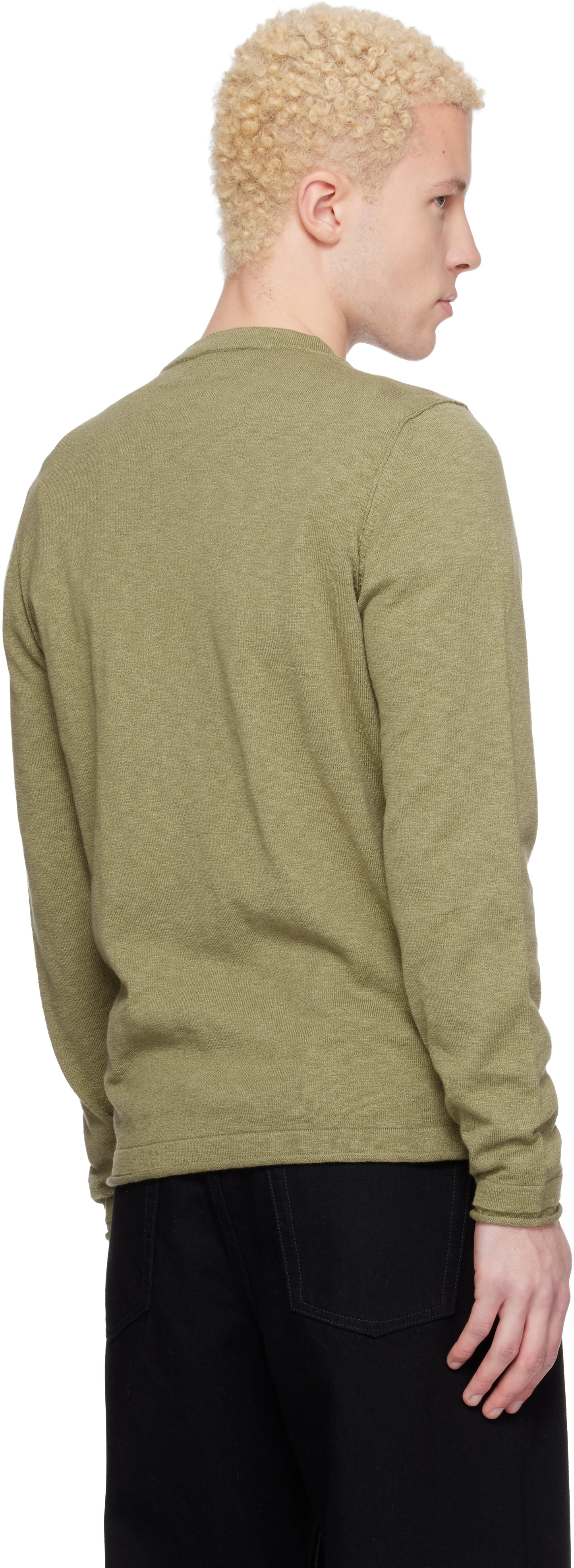 Stone Island: Khaki 5100052 Organic Cotton Nylon Sweater | SSENSE