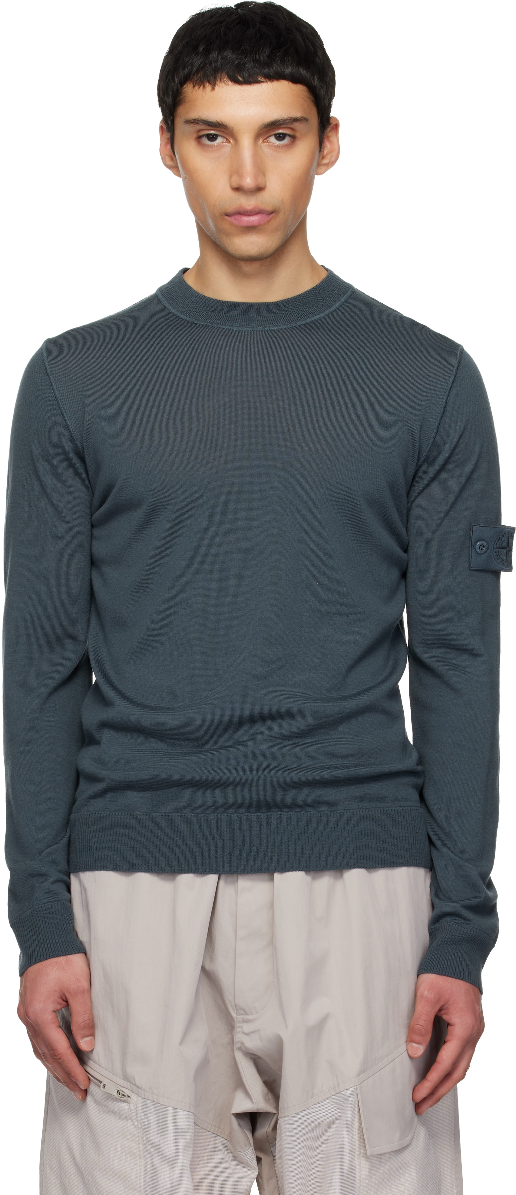 Stone Island: ブルー 5100071 Light Pure RWS Wool セーター | SSENSE