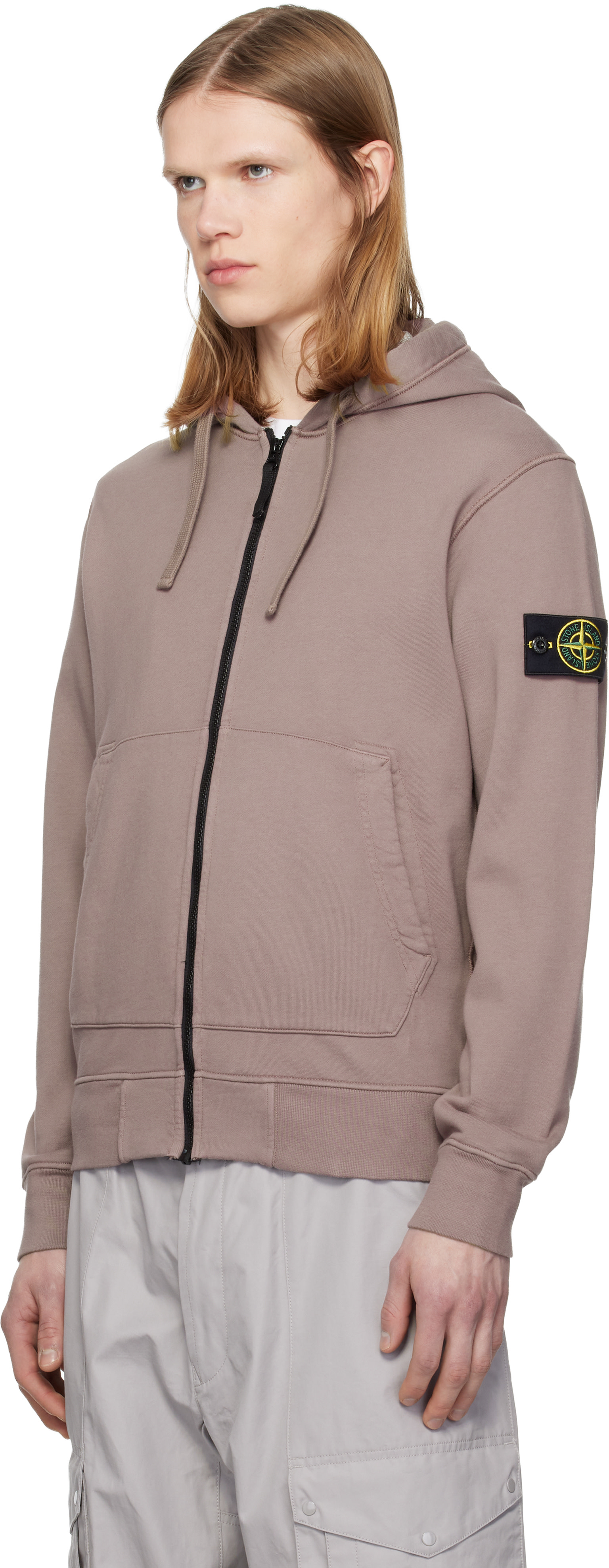 Stone Island: パープル 6100061 Organic Cotton Fleece フーディ