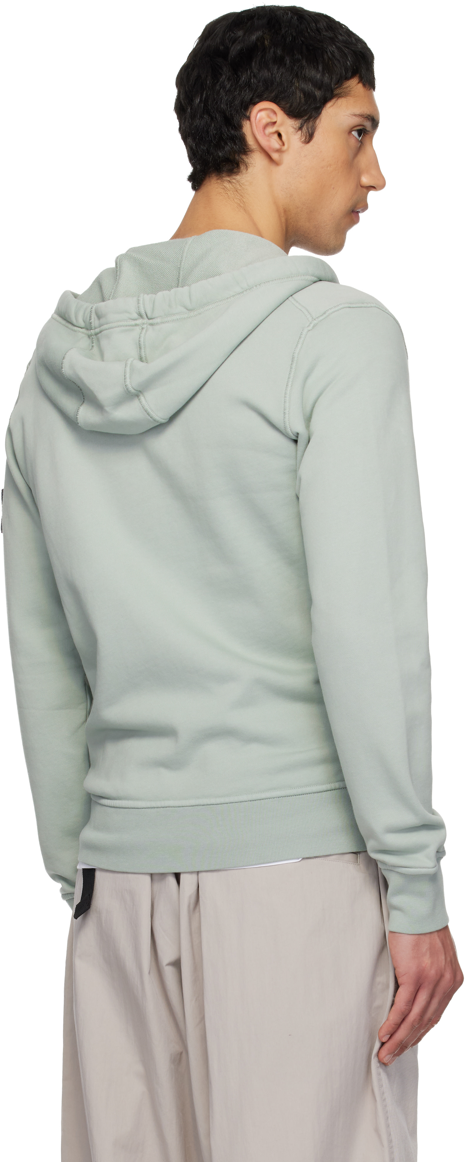Stone Island - Pull à capuche 6100061 vert en coton bio