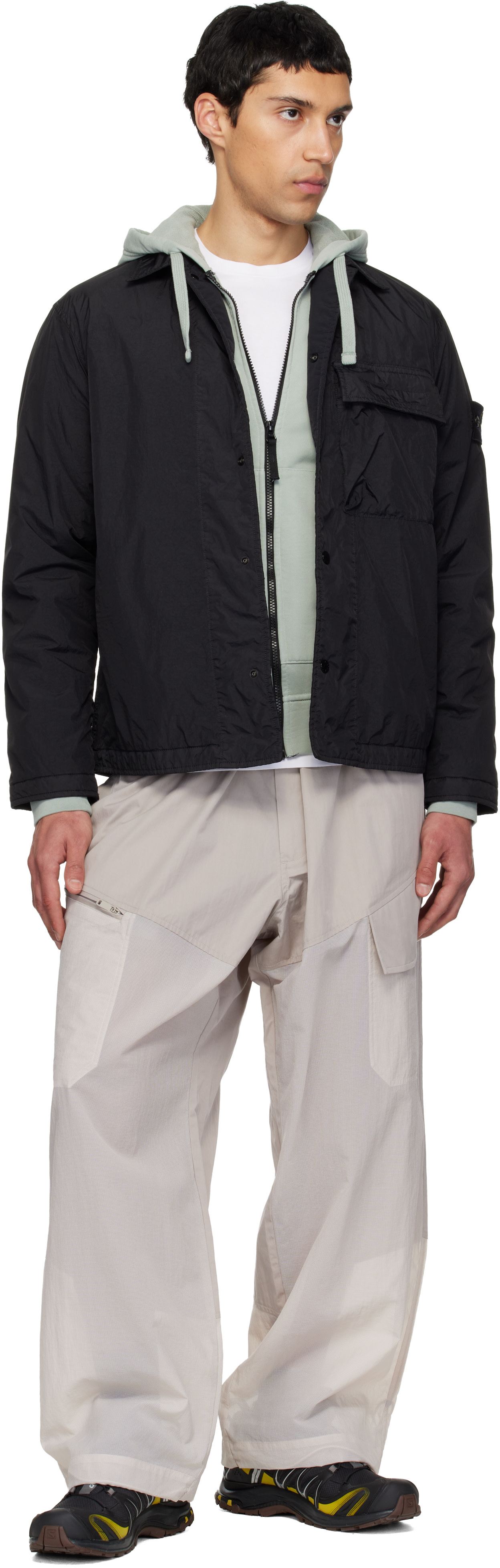 Stone Island - Pull à capuche 6100061 vert en coton bio