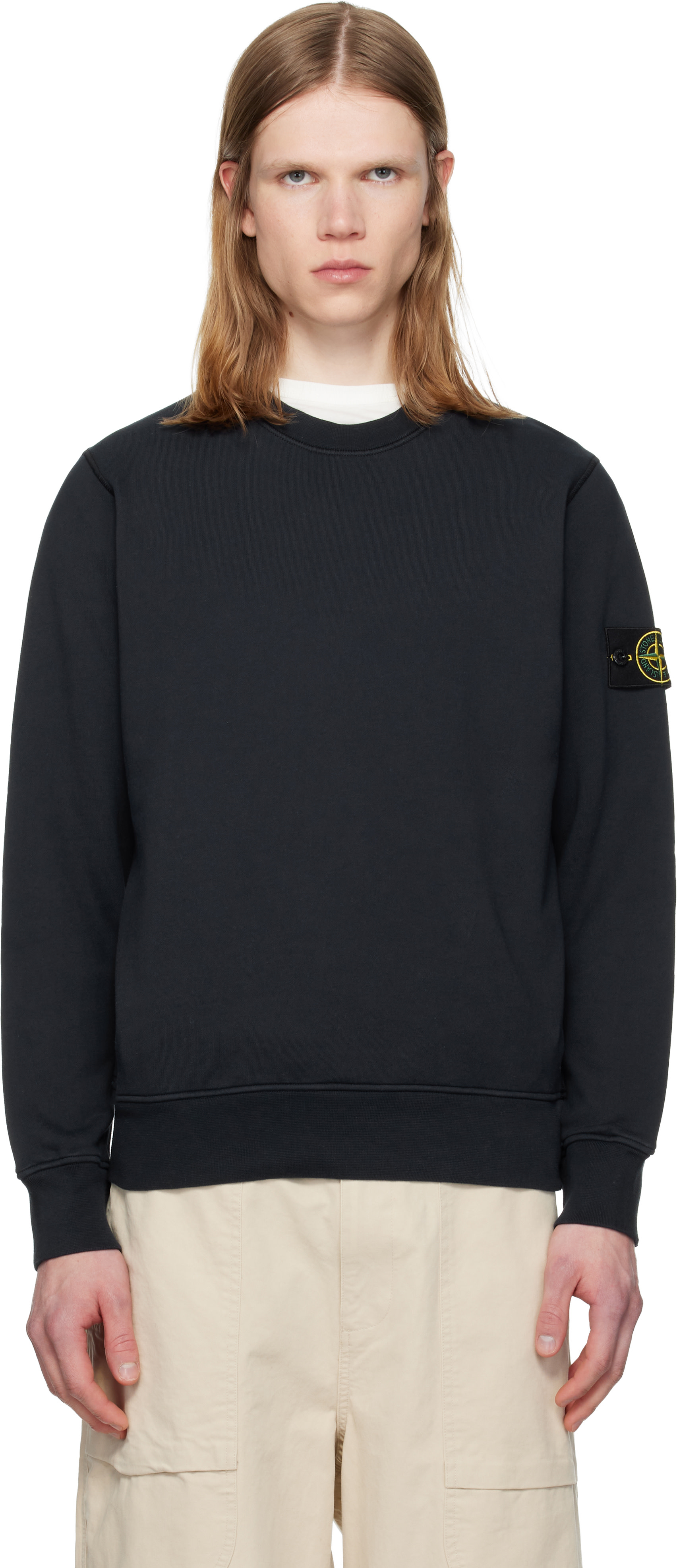 Stone Island: Navy 6100060 Organic Cotton Fleece Sweatshirt