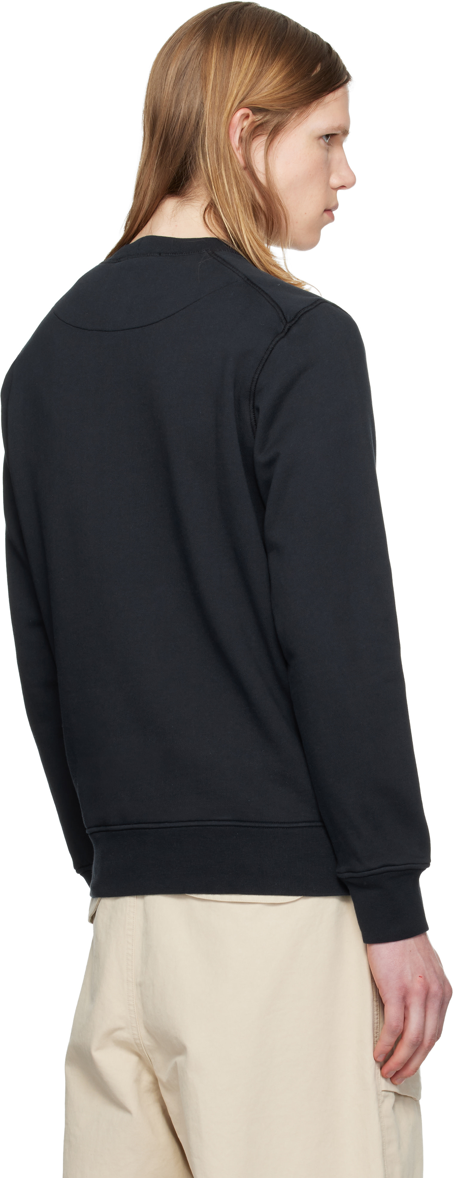 Stone Island: Navy 6100060 Organic Cotton Fleece Sweatshirt