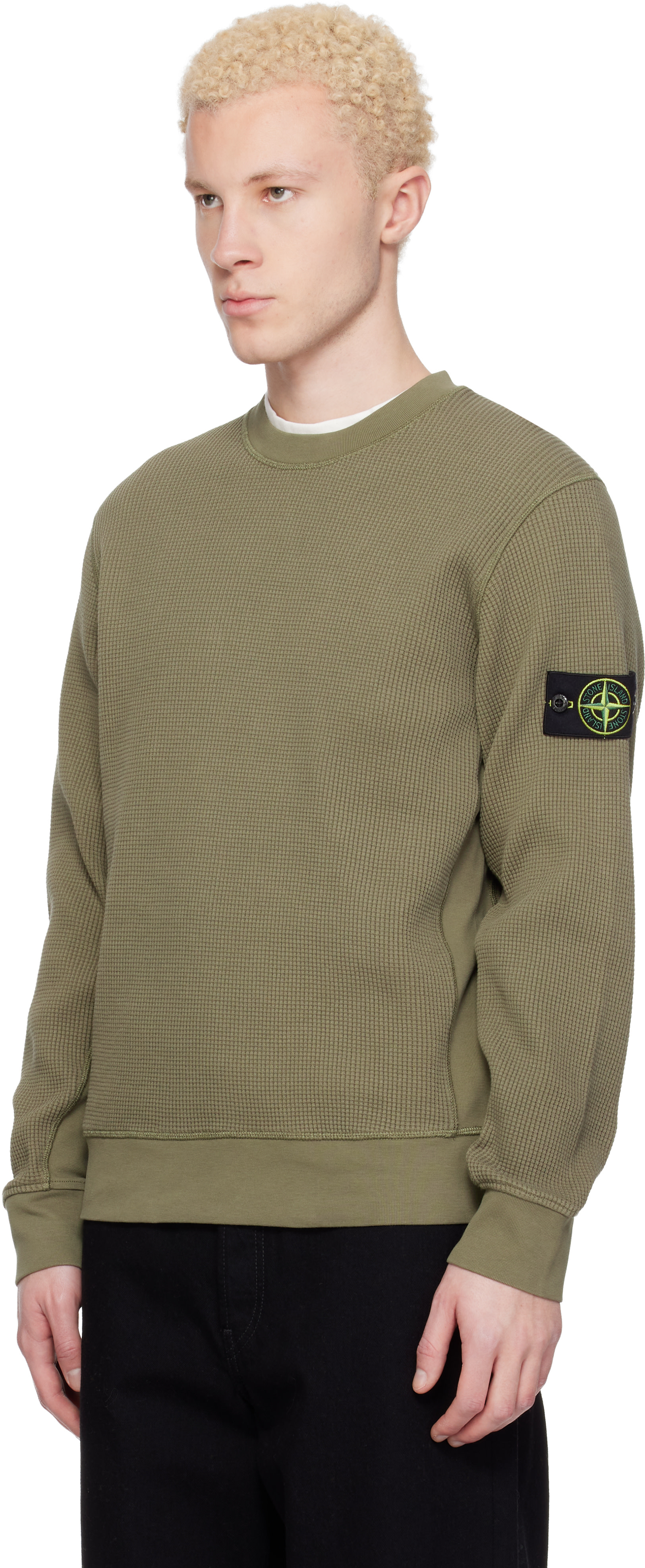 Stone Island: Khaki 6100056 Organic Cotton Waffle Fleece