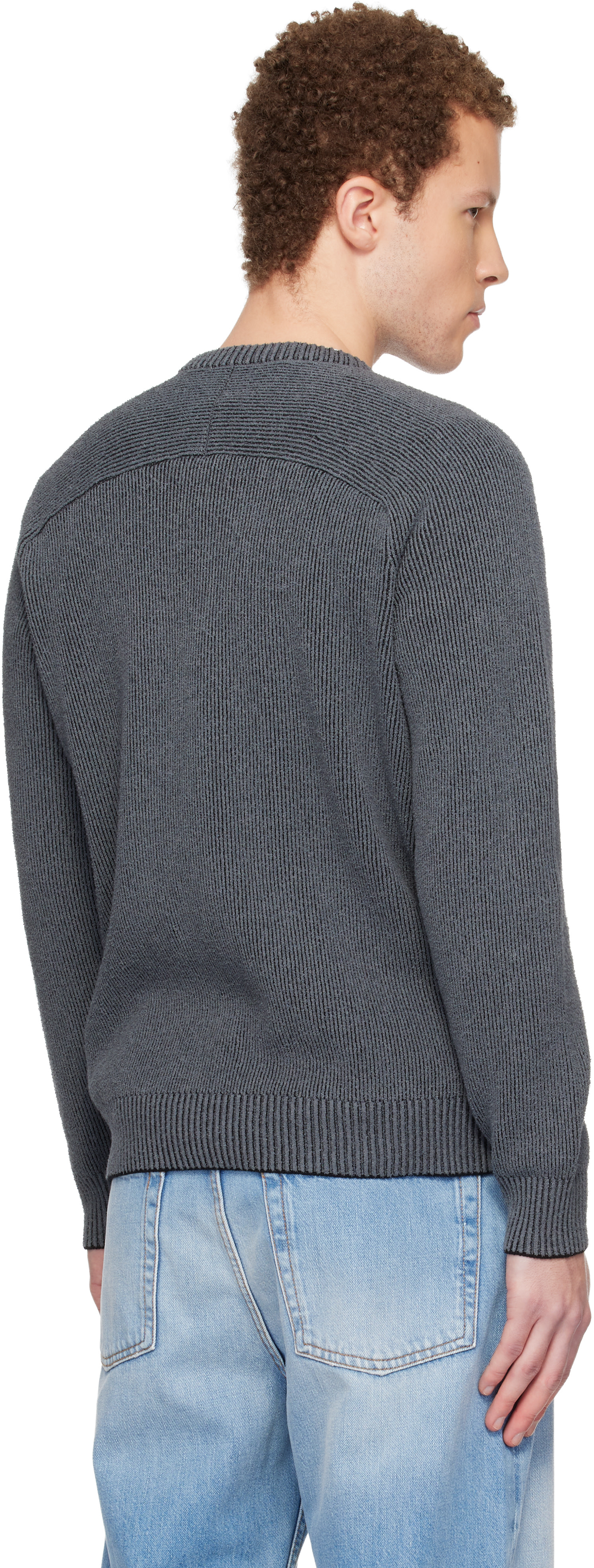 Stone Island: グレー 5100033 Plated Rib Cotton Bouclé セーター