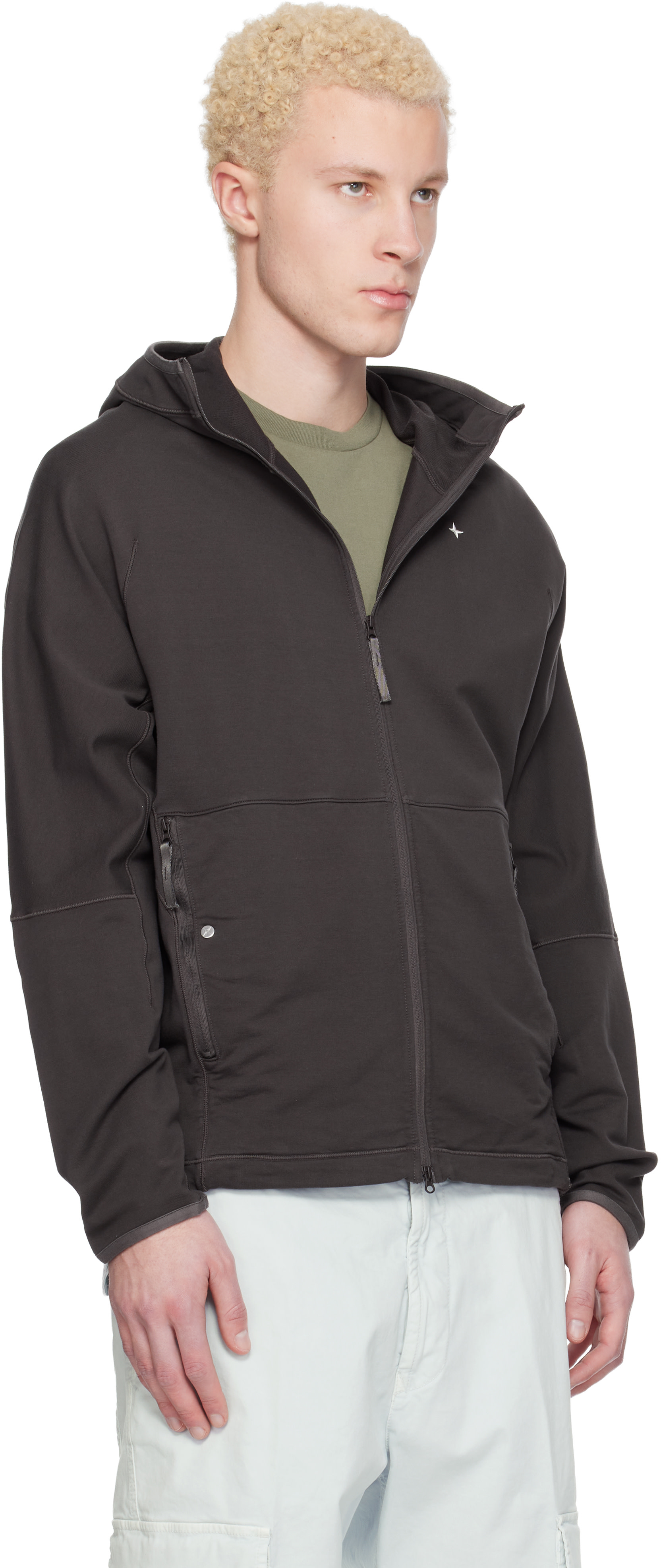 Stone Island: Gray 6100069 Stretch Cotton Fleece Stellina Hoodie