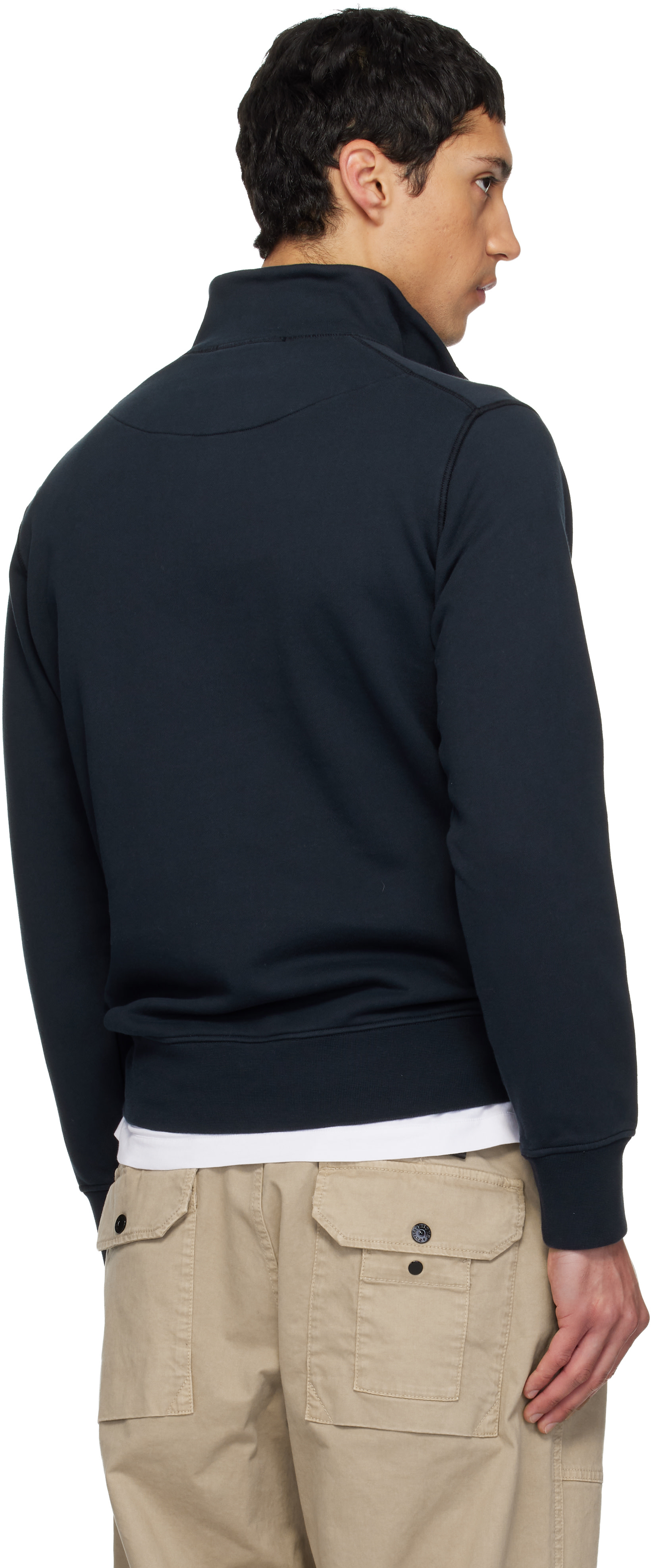 Stone Island: Navy 6100070 Cotton Fleece Sweatshirt | SSENSE