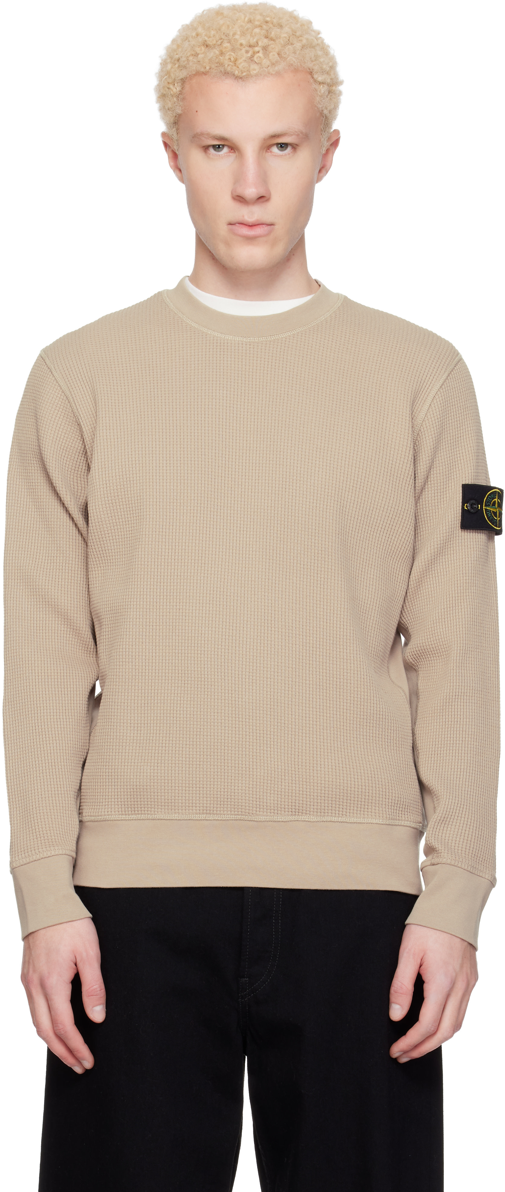 Stone Island: ベージュ 6100056 Organic Cotton Waffle Fleece