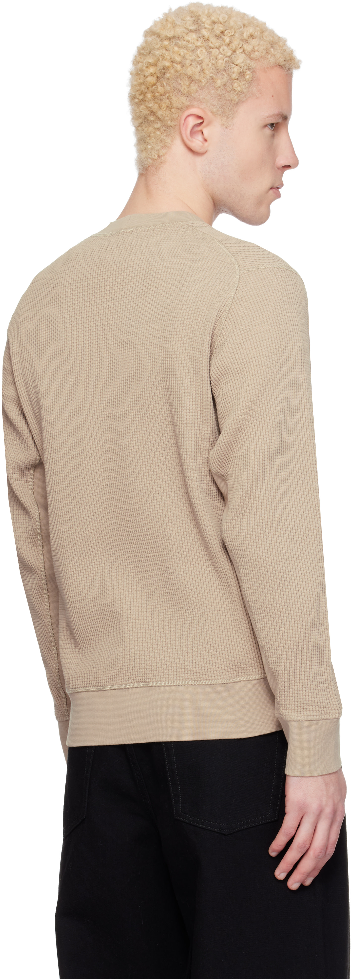 STONE  フード付きスウェットシャツ ベージュ Stone Island: ベージュ 6100056 Organic Cotton Waffle Fleece