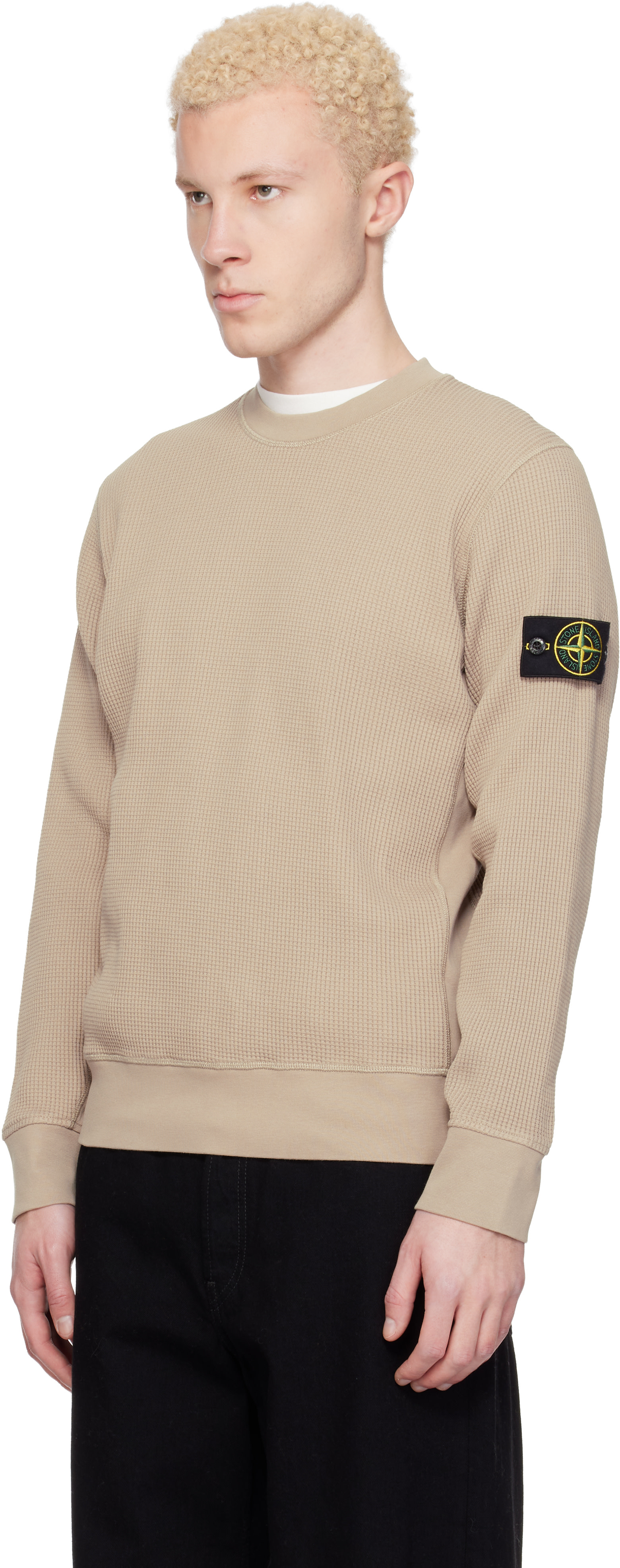 STONE  ベージュ トレーナー Stone Island: ベージュ 6100056 Organic Cotton Waffle Fleece
