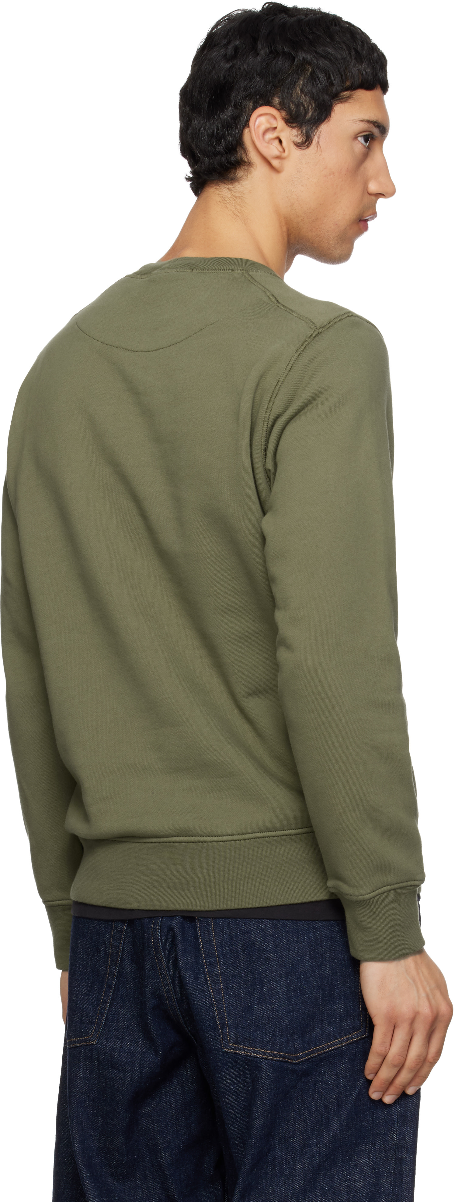 Stone Island - Pull molletonné 6100060 kaki en coton bio