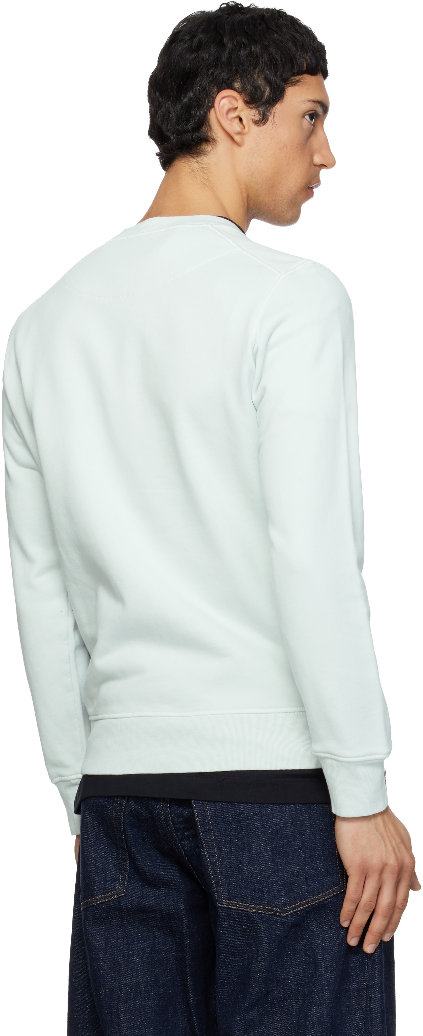 Stone Island - Pull molletonné 6100060 bleu en coton bio
