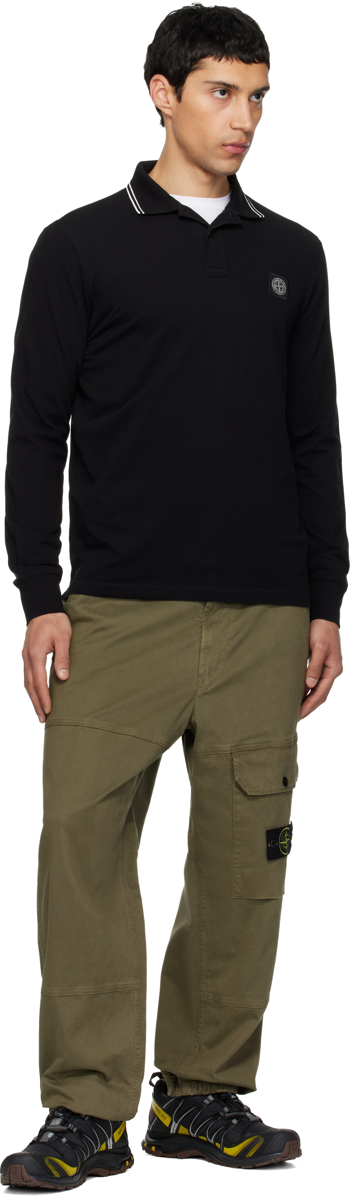 Stone Island: ブラック 2200012 Organic Cotton Piqué ポロシャツ