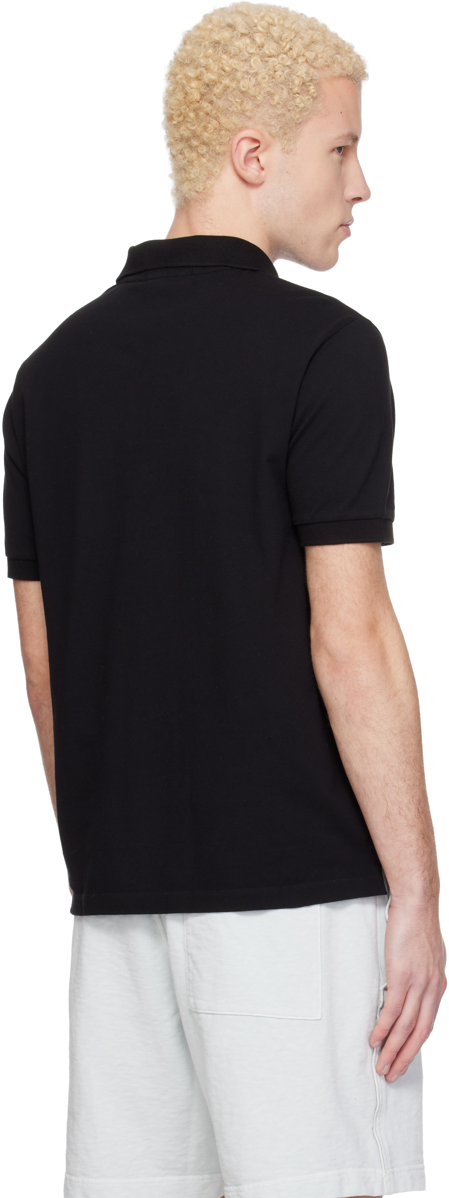 Stone Island: ブラック 2200008 Organic Cotton Piqué Stretch