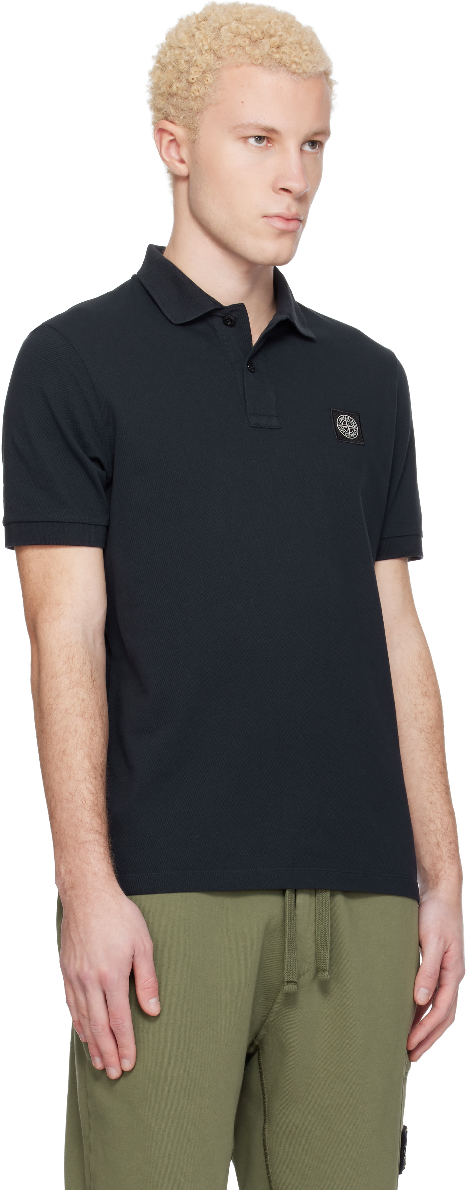 Stone Island: Navy 2200008 Organic Cotton Piqué Stretch Polo | SSENSE