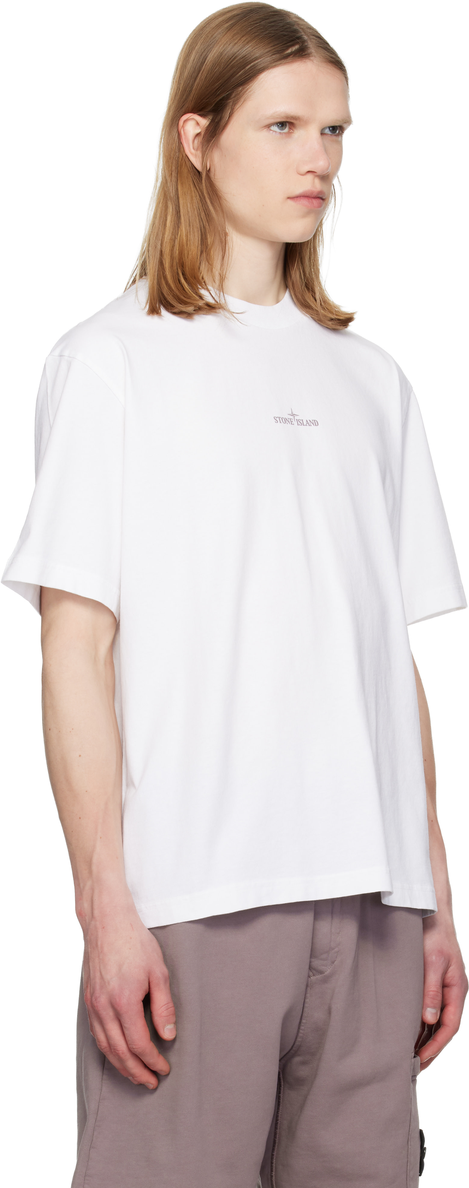 Stone Island: White 2100001 Combed Organic Cotton Jersey T-shirt