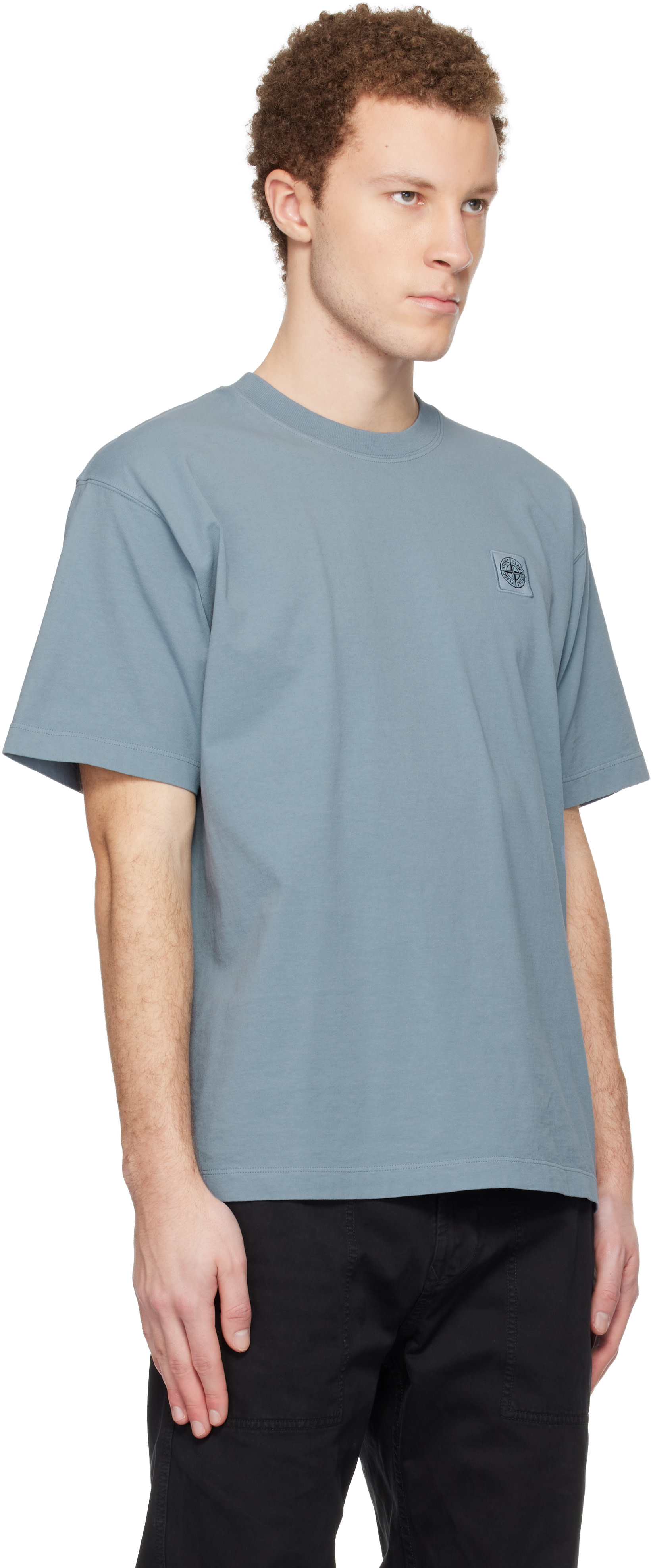 STONE  Tシャツ ライトブルー　Mサイズ Stone Island: ブルー 2100030 Combed Organic Cotton Jersey Tシャツ