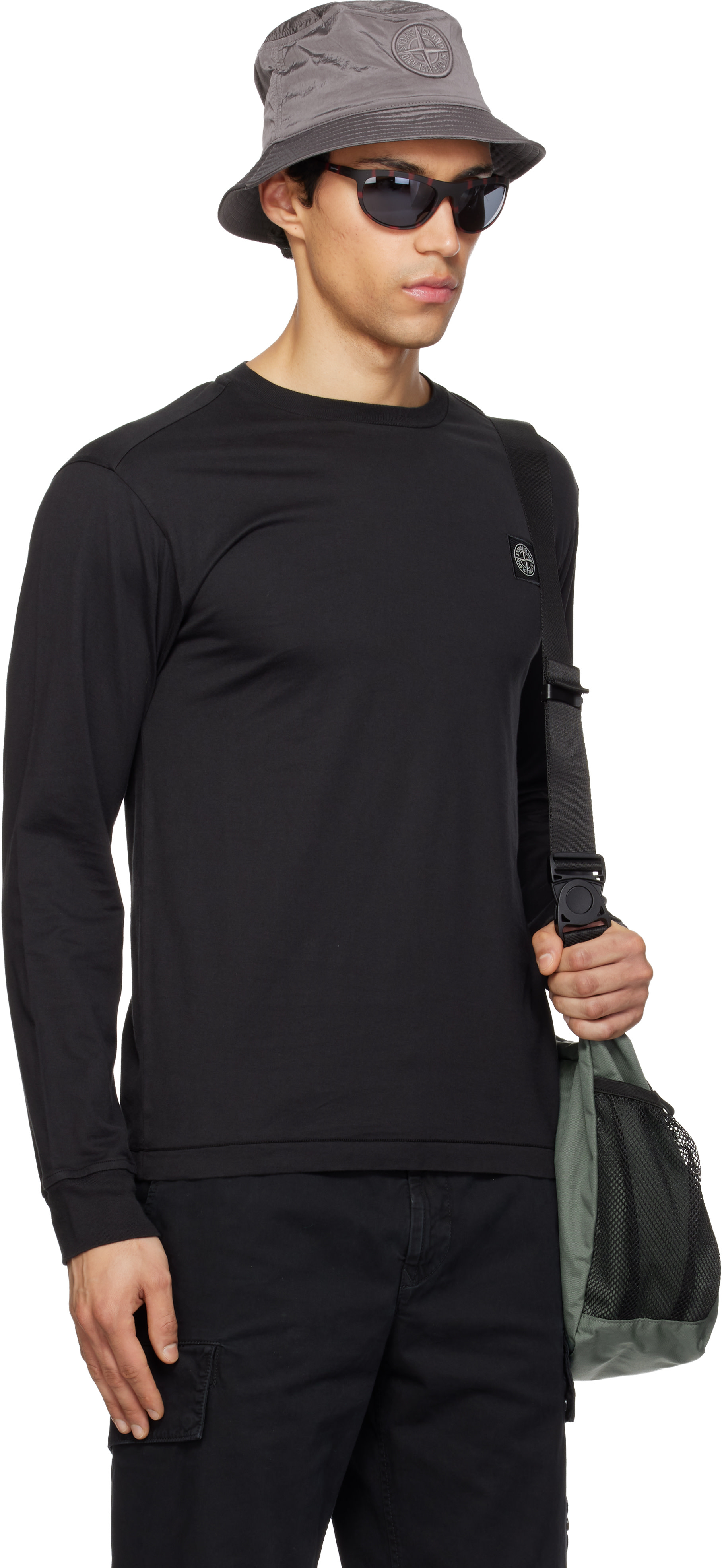 Stone Island: Black 2100031 60/2 Cotton Jersey T-shirt | SSENSE 
