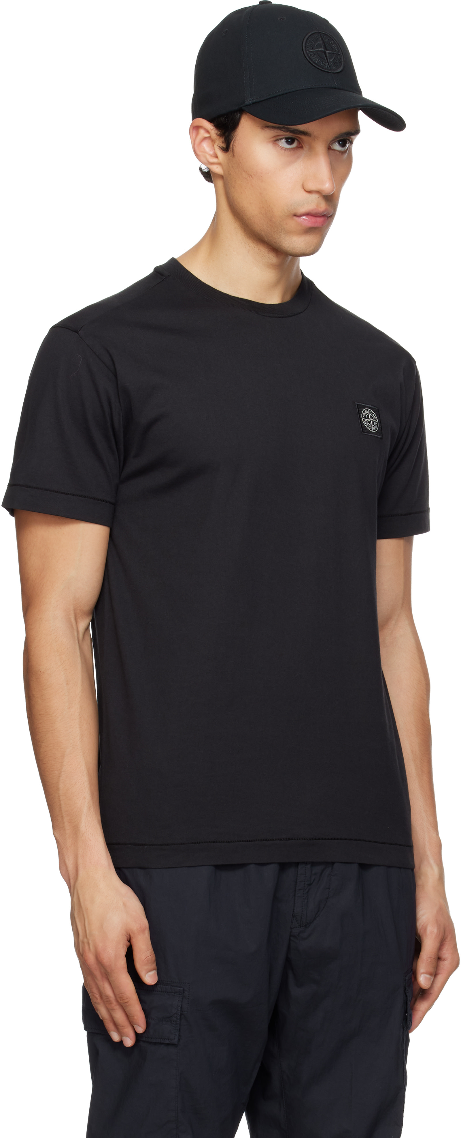 Stone Island: ブラック 2100027 60/2 コットンジャージ Tシャツ