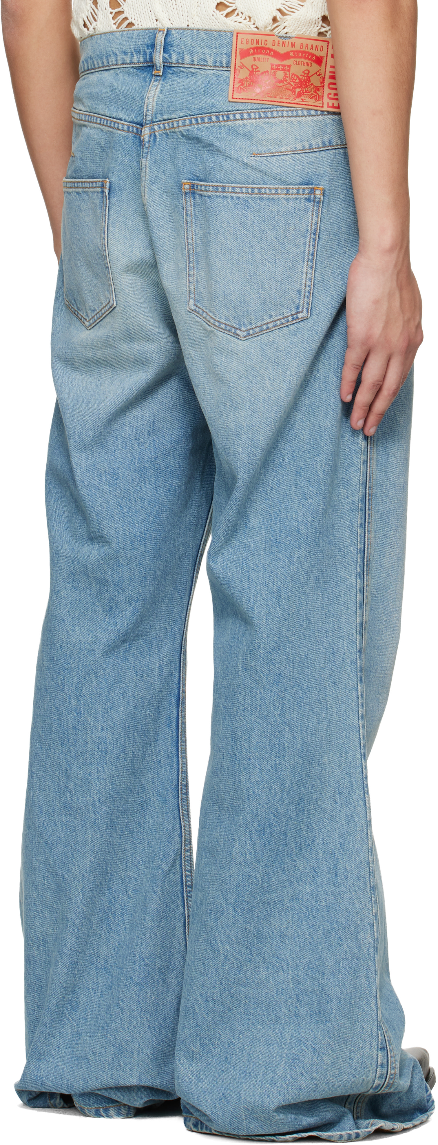 EGONlab: Blue Refined Wide Jeans | SSENSE