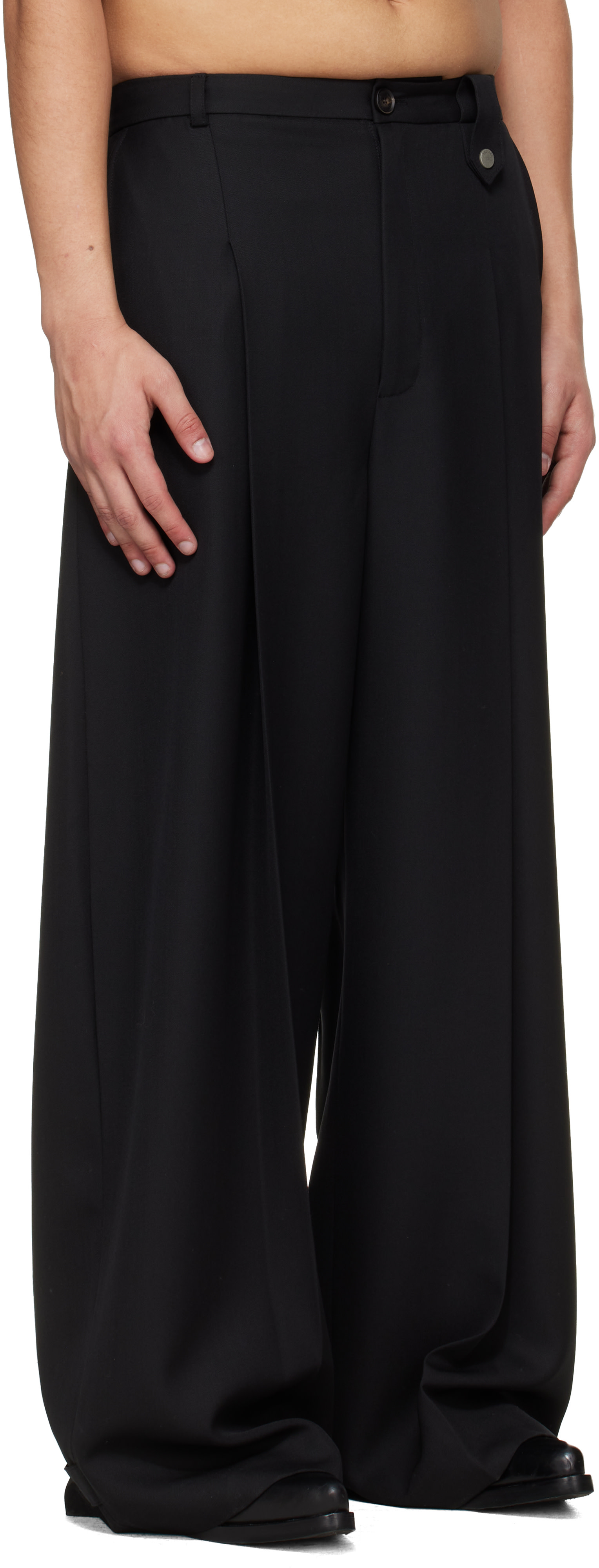 EGONlab - Pantalon façon tailleur ample noir