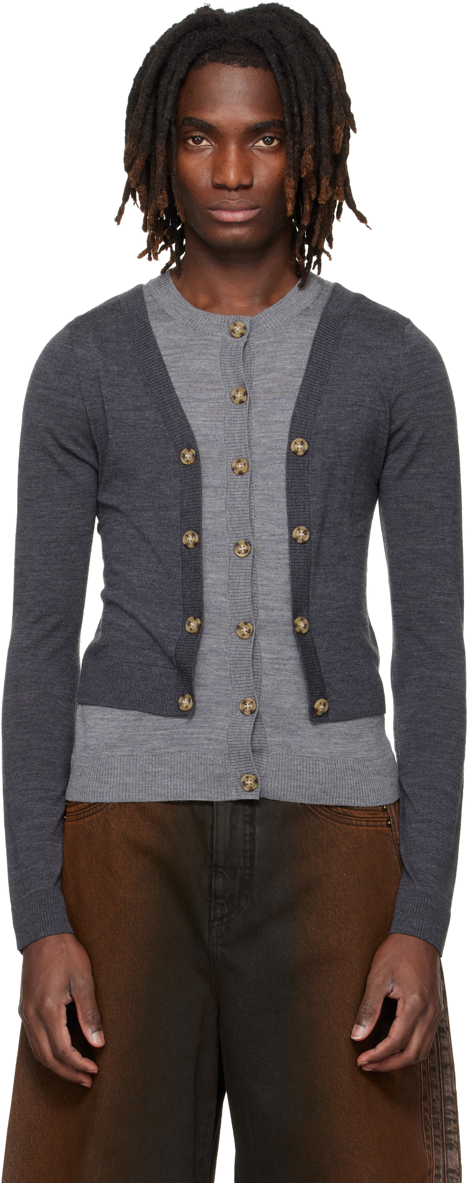 EGONlab - Cardigan étagé gris
