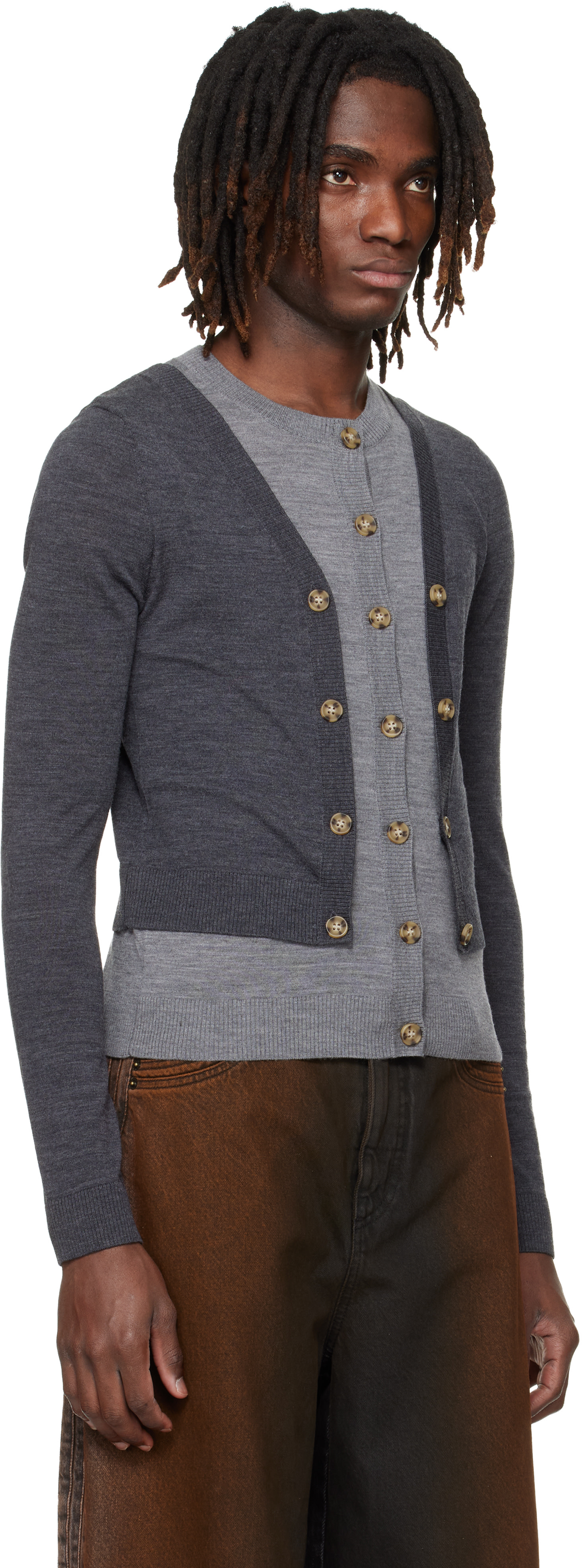 EGONlab - Cardigan étagé gris