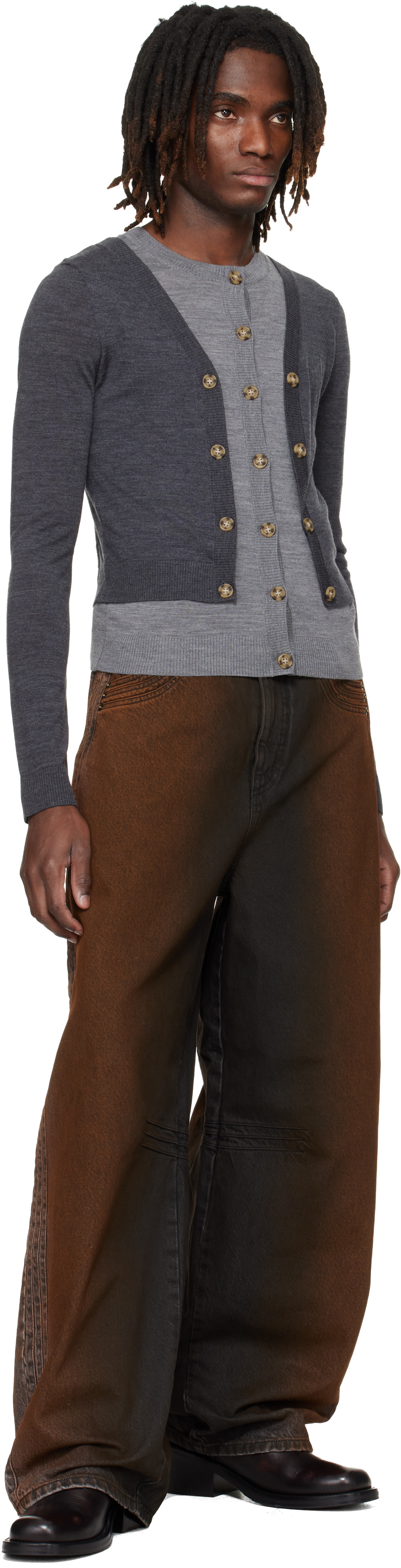 EGONlab - Cardigan étagé gris