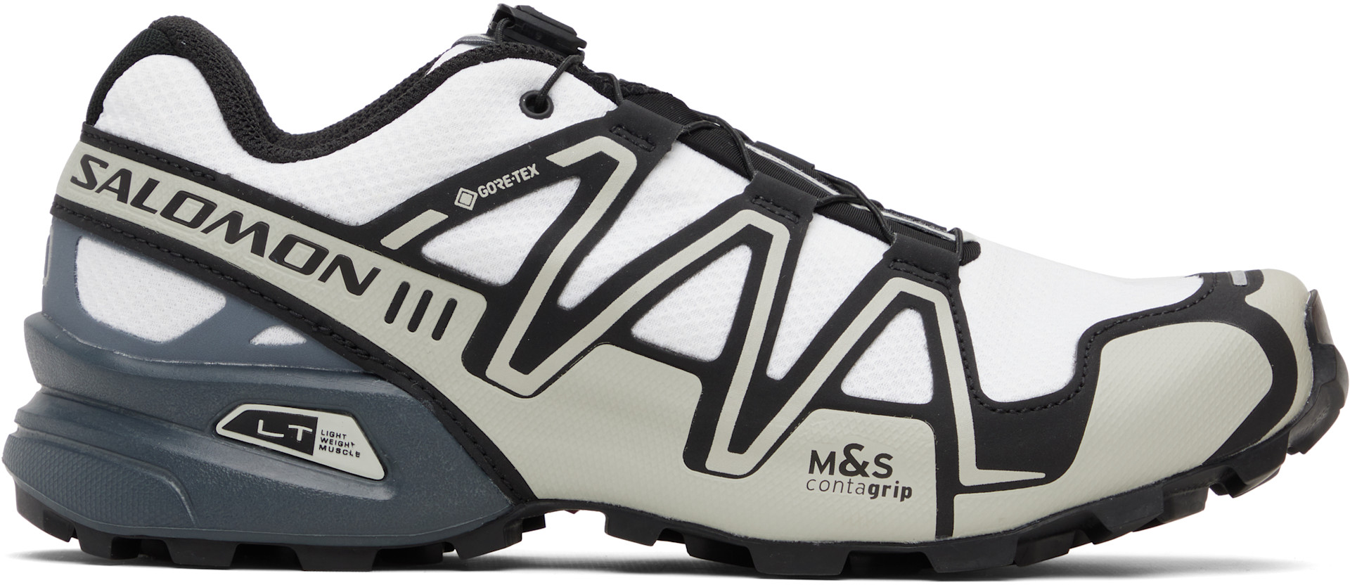 Salomon: White & Gray Speedcross 3 GTX Sneakers | SSENSE