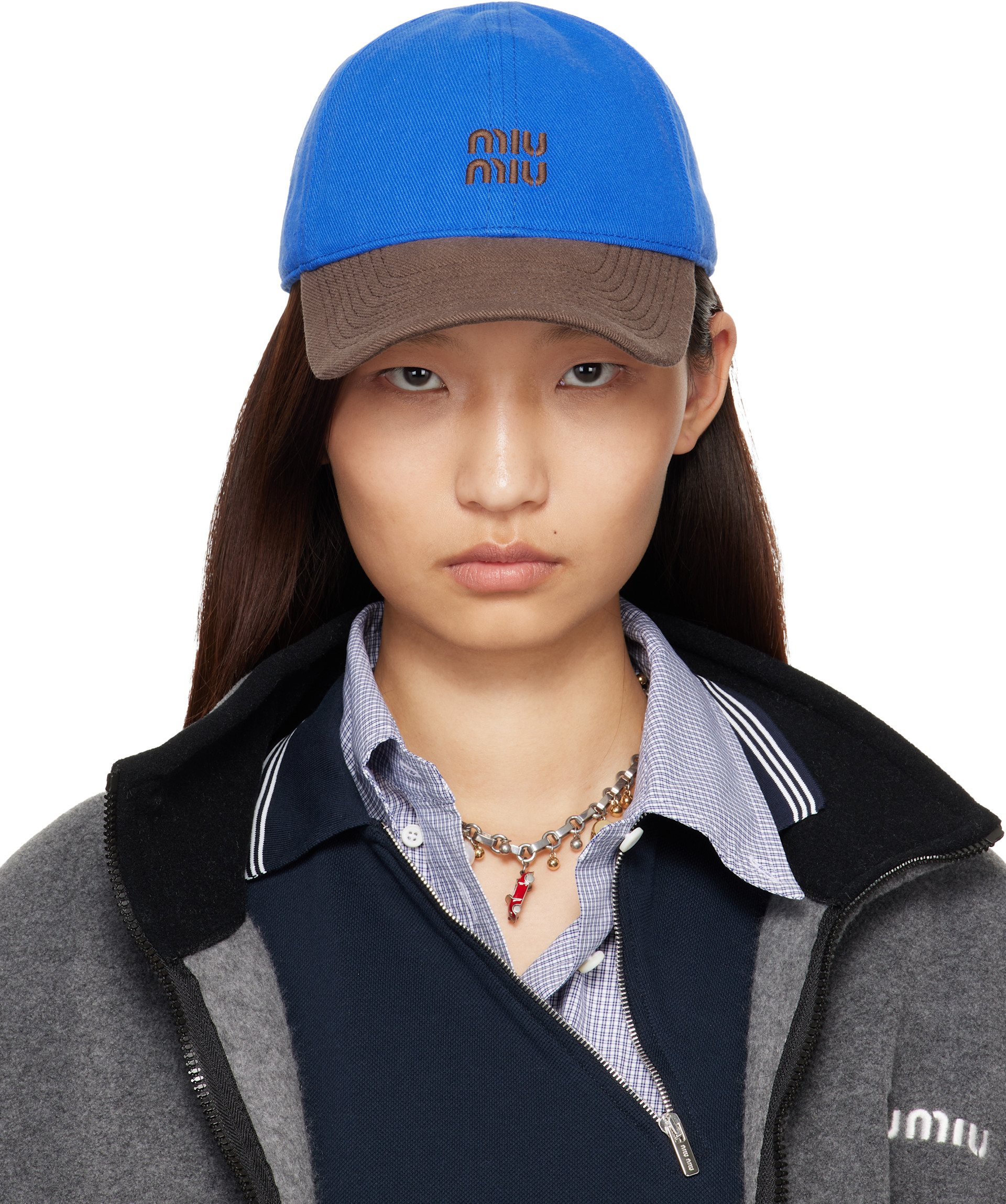 Miu Miu - Blue Drill Baseball Cap