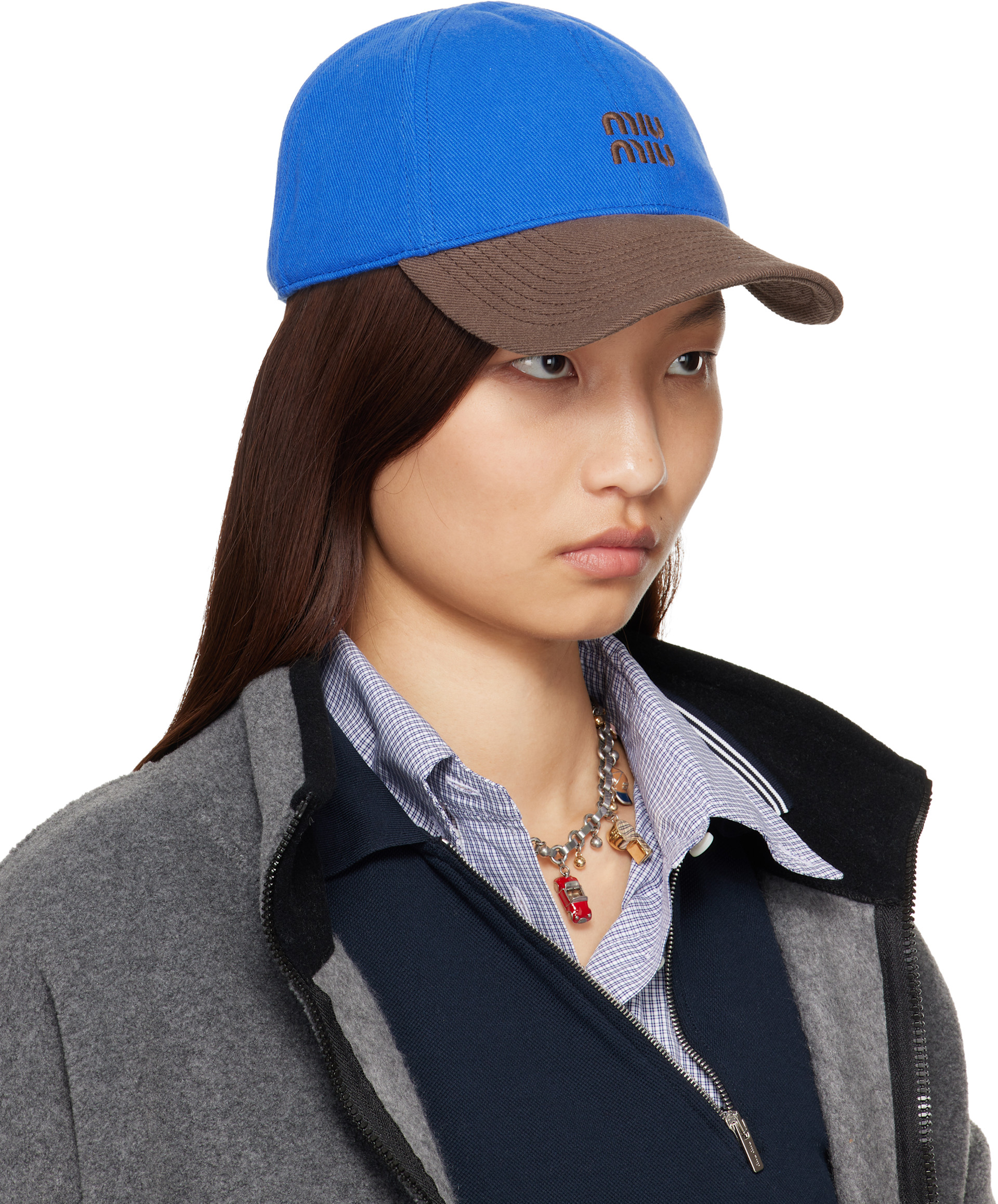 Miu Miu - Blue Drill Baseball Cap