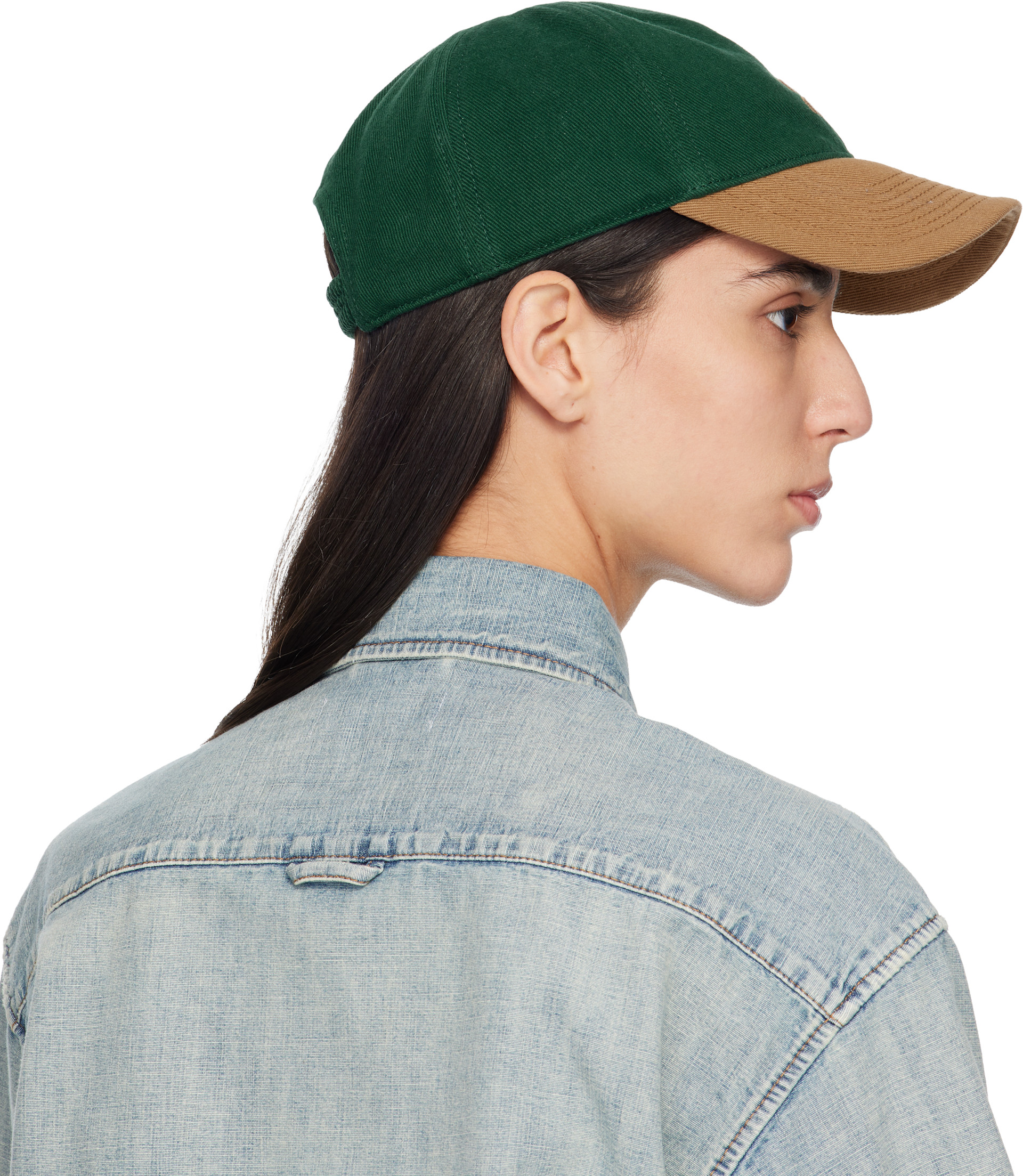 Miu Miu: Green Drill Baseball Cap | SSENSE Canada