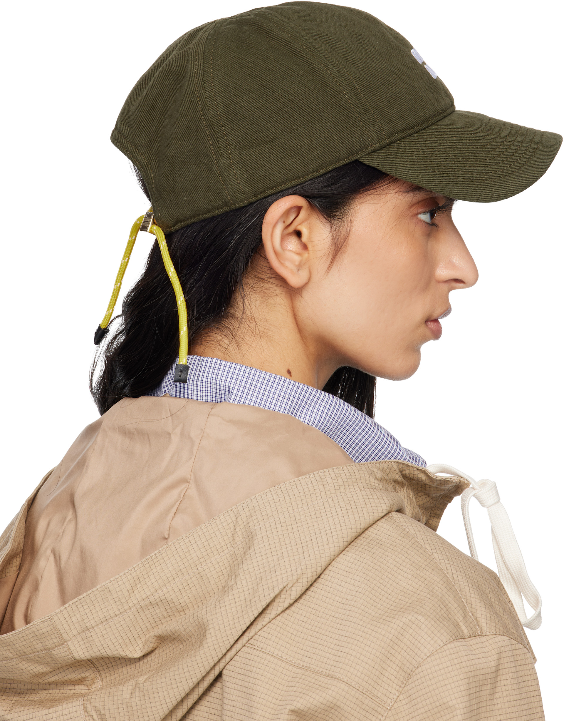 Miu Miu: Khaki Denim Baseball Cap | SSENSE Canada