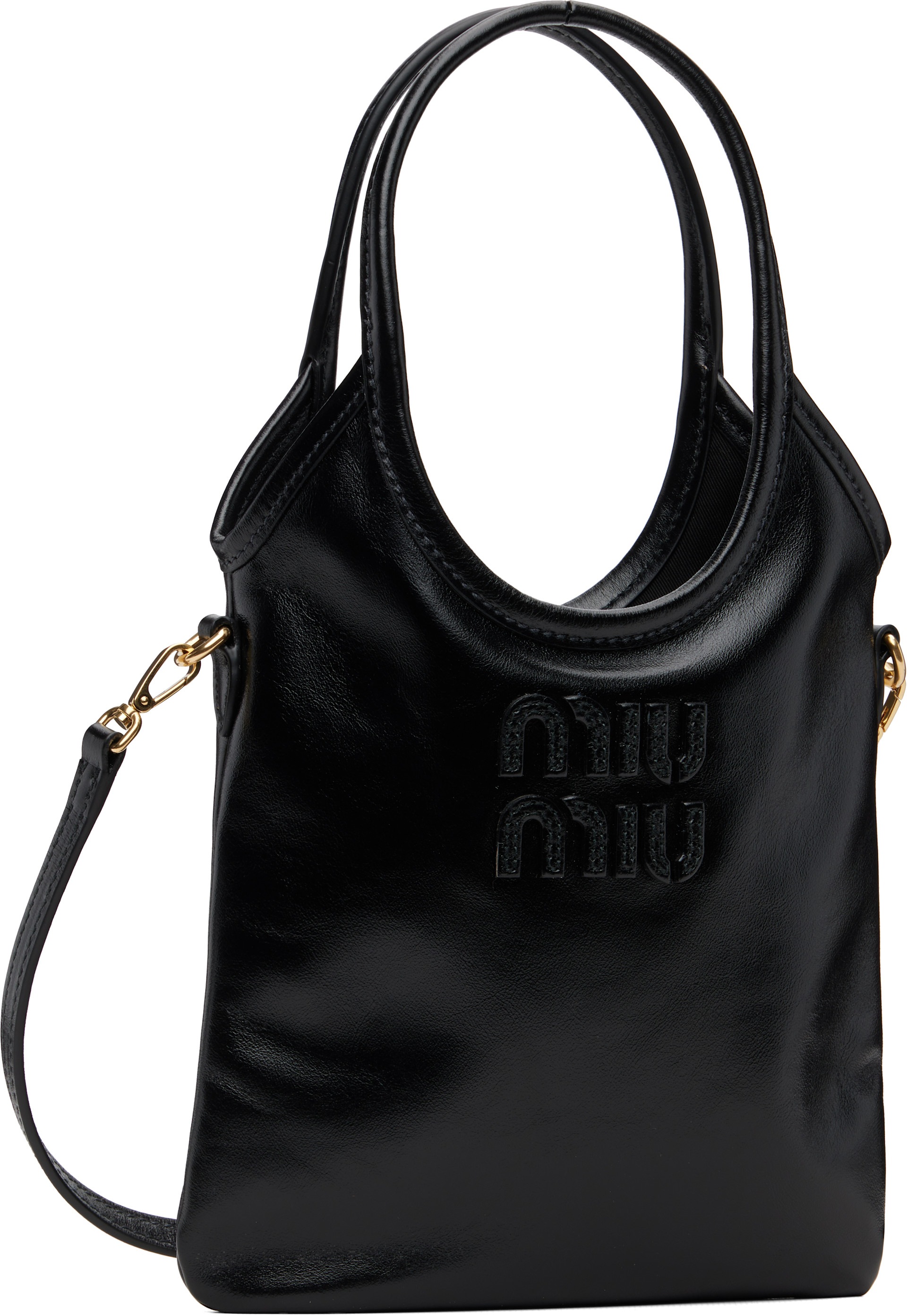 Miu Miu: Black Ivy Leather Bag | SSENSE Canada