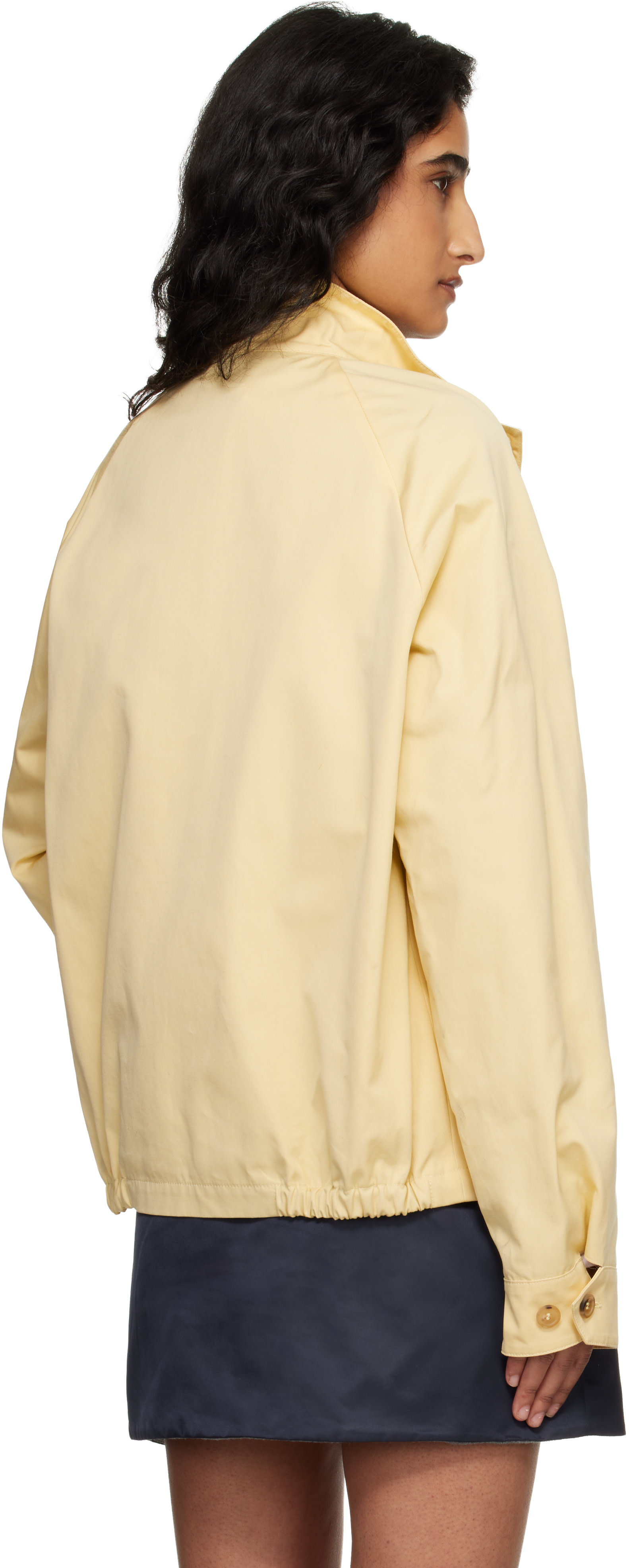 Miu Miu: Yellow Logo Appliqué Jacket | SSENSE Canada